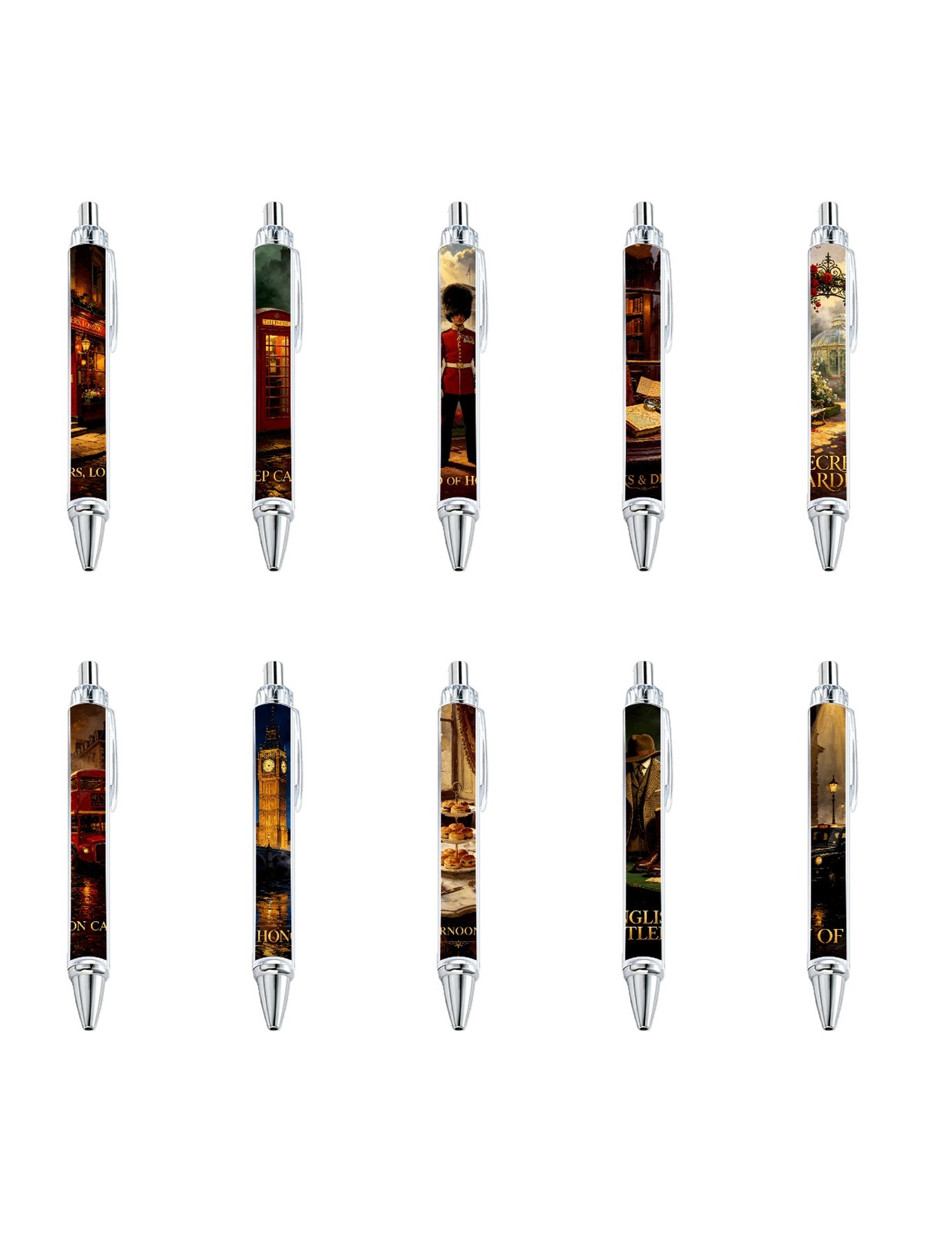 British Style Gel Pens - 10-Pack