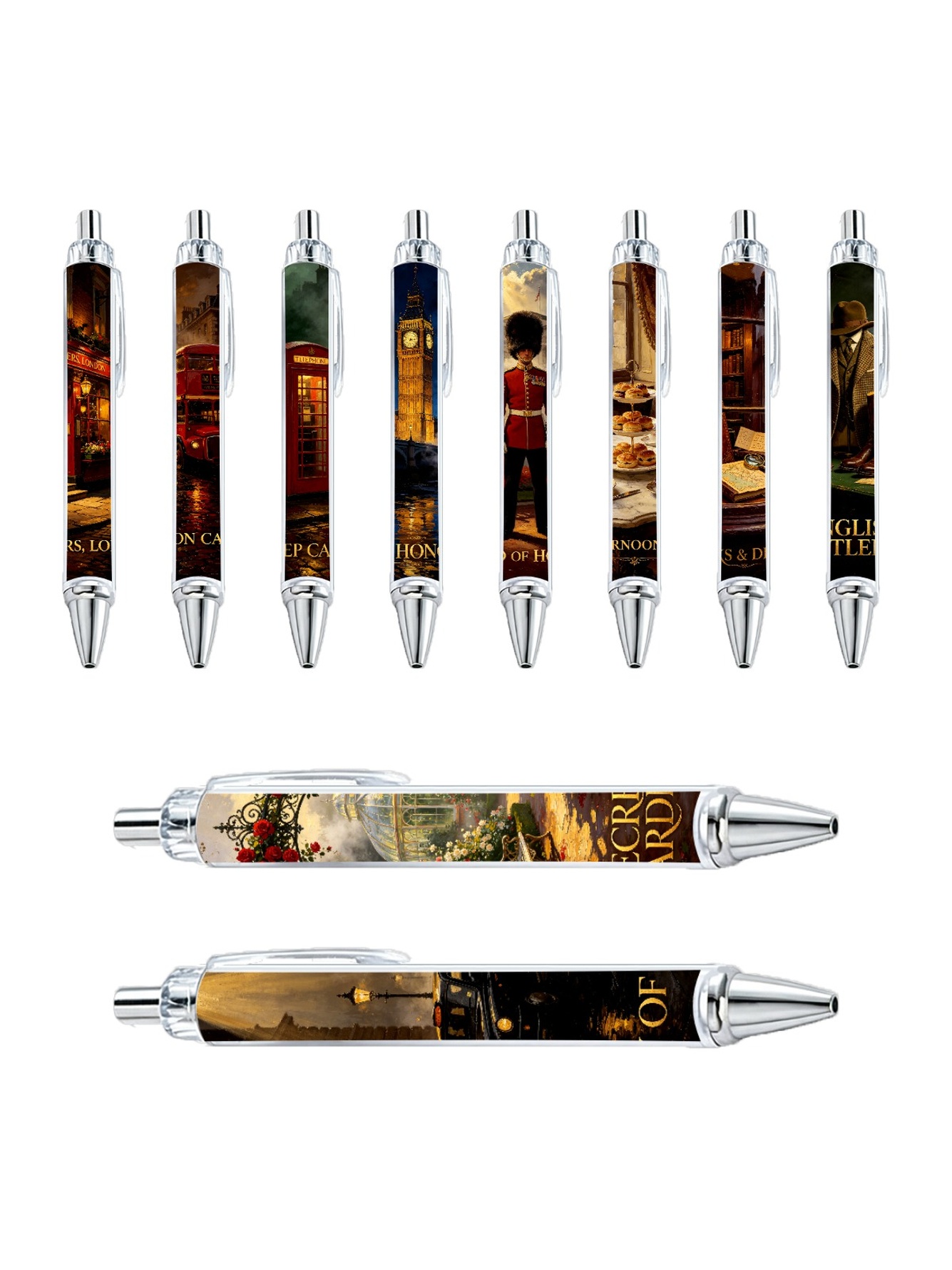 British Style Gel Pens - 10-Pack
