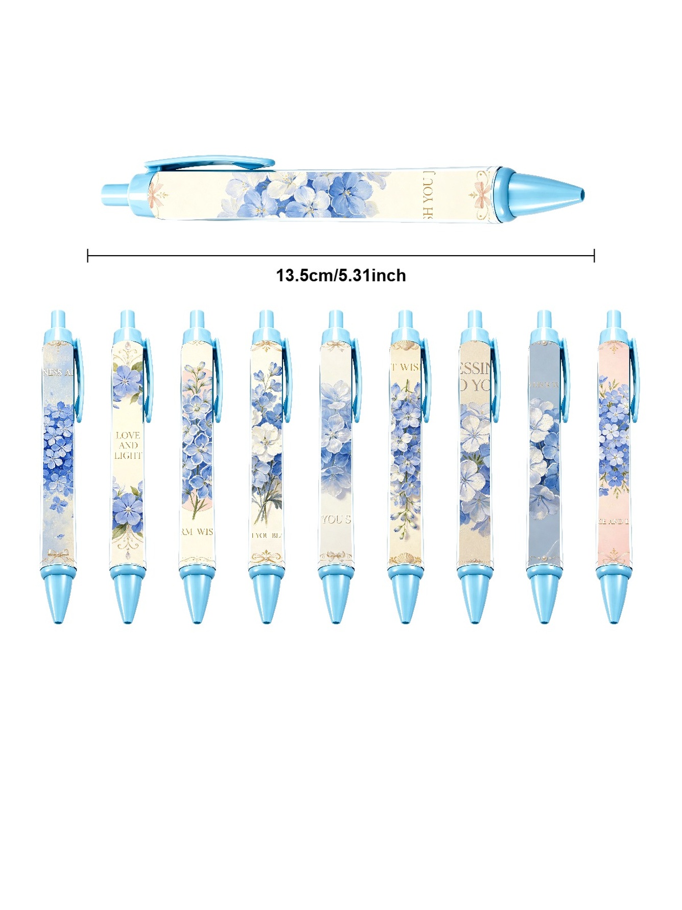 Hydrangea Retractable Pen - 10-Pack