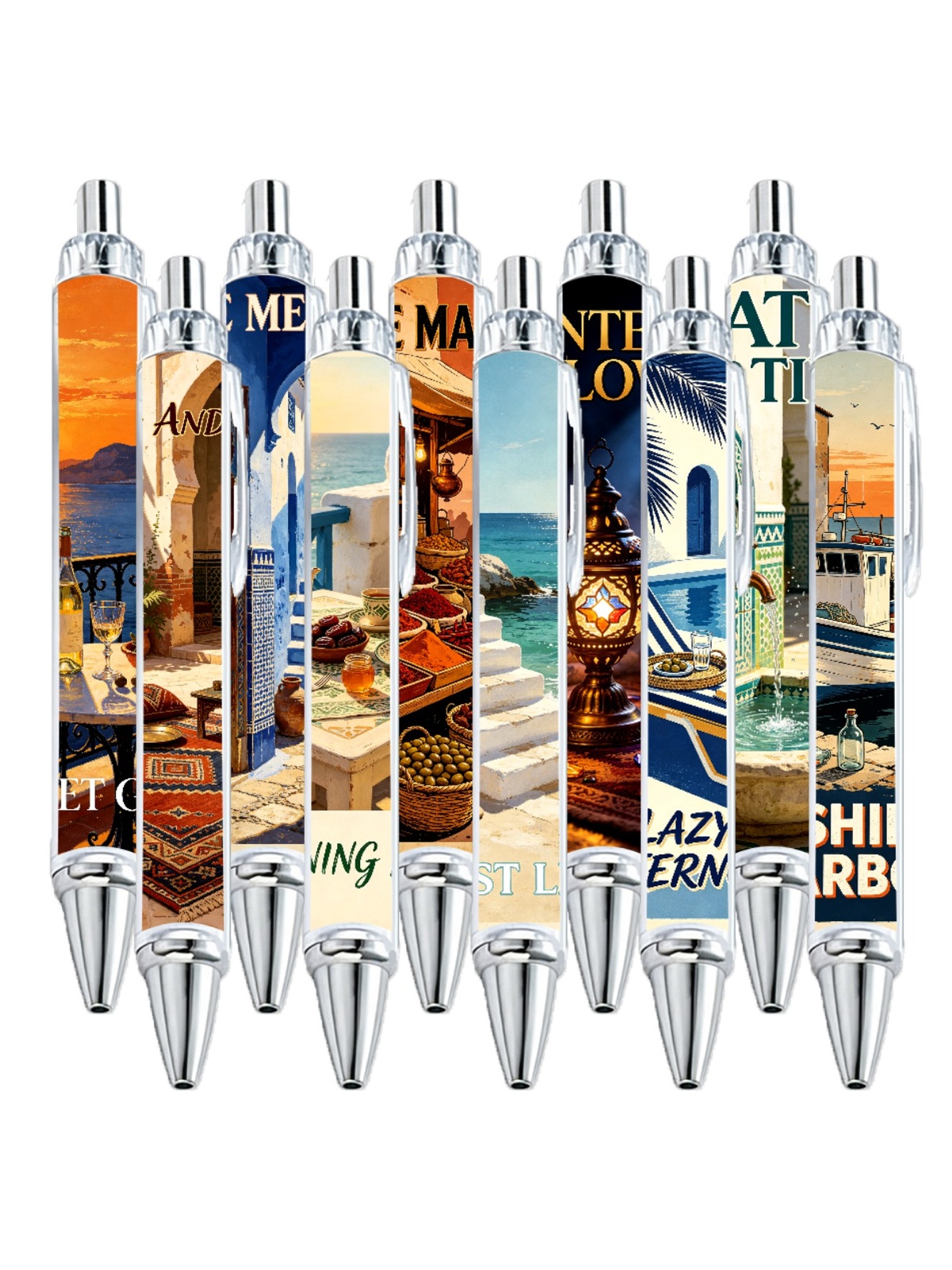 Morocco Travel Gel Pens, Black Ink - 10-Pack