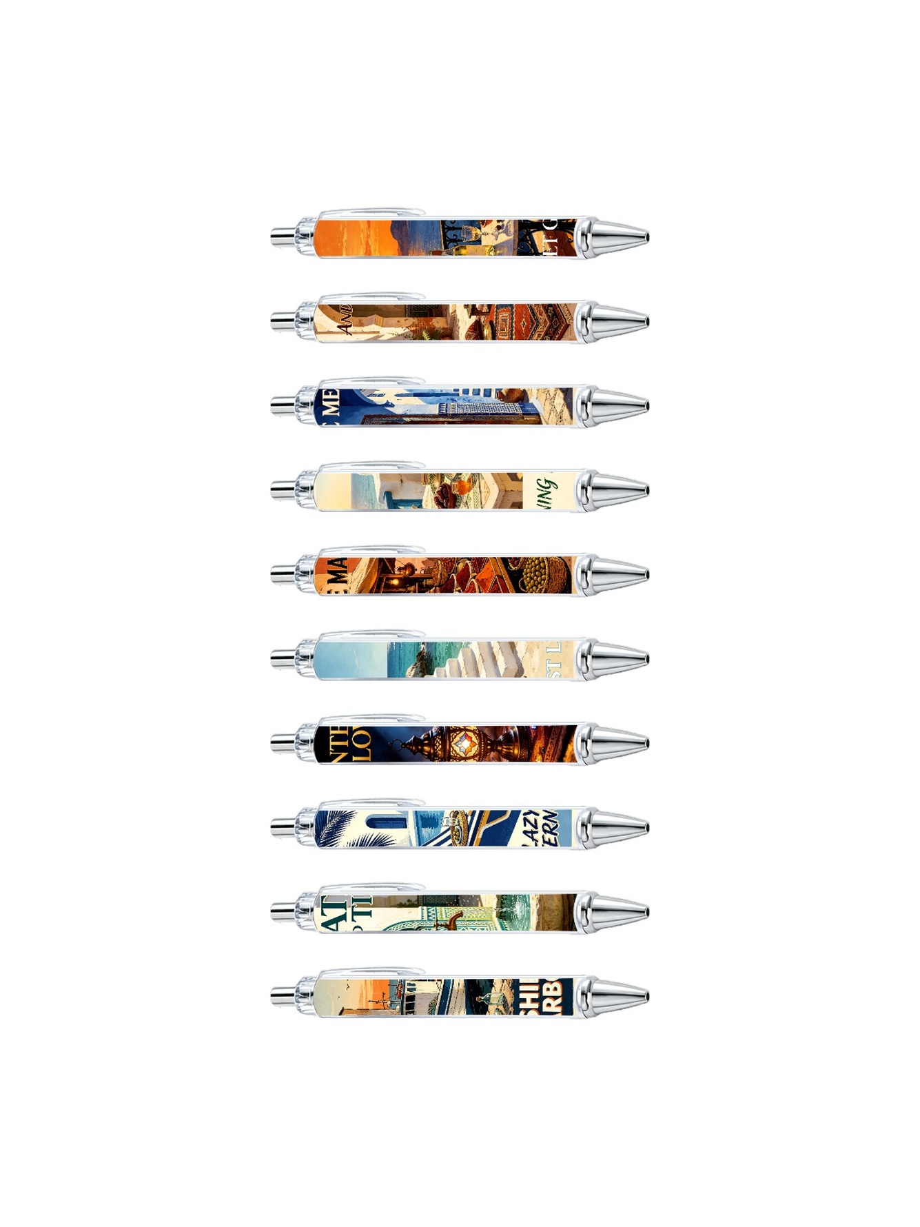 Morocco Travel Gel Pens, Black Ink - 10-Pack