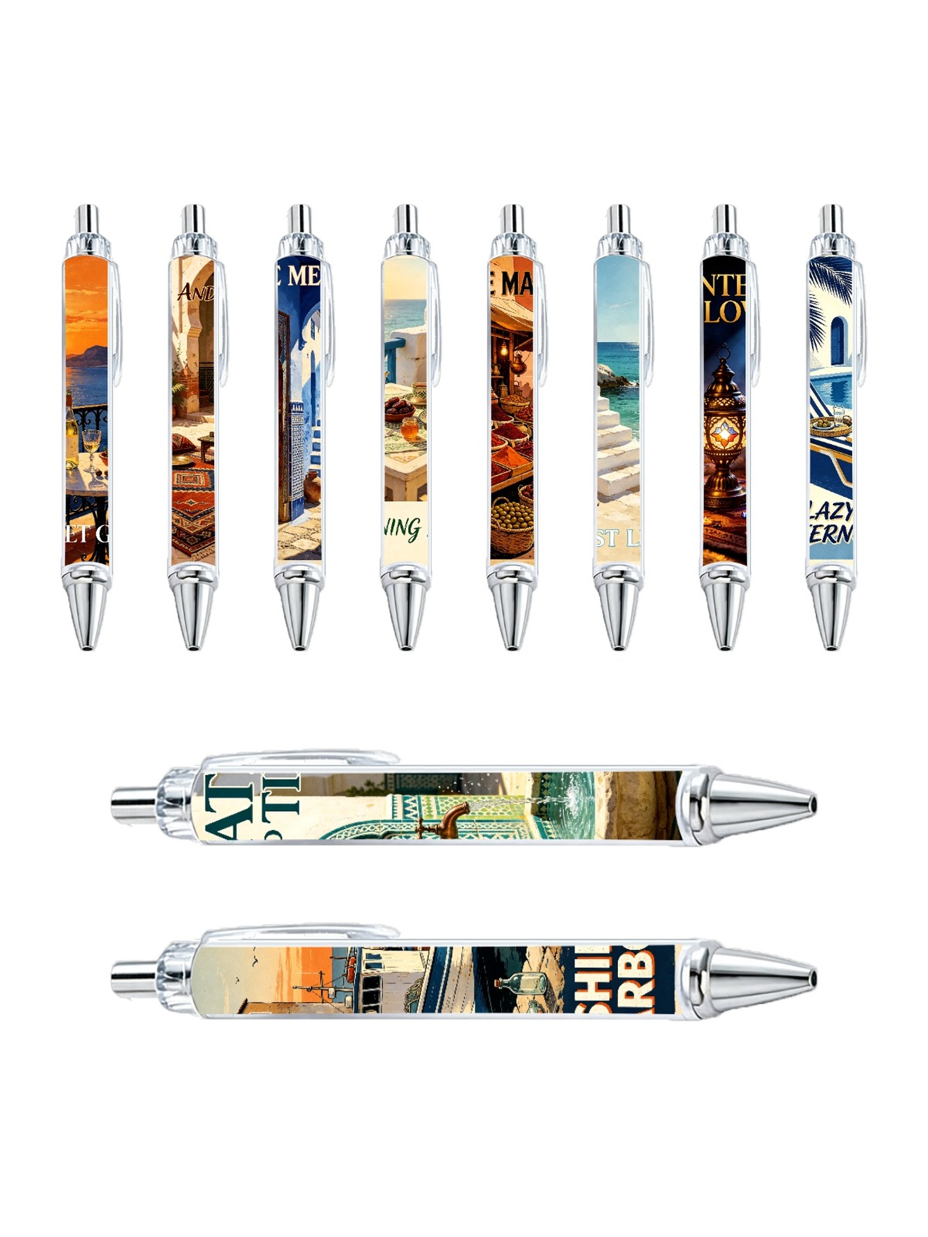 Morocco Travel Gel Pens, Black Ink - 10-Pack