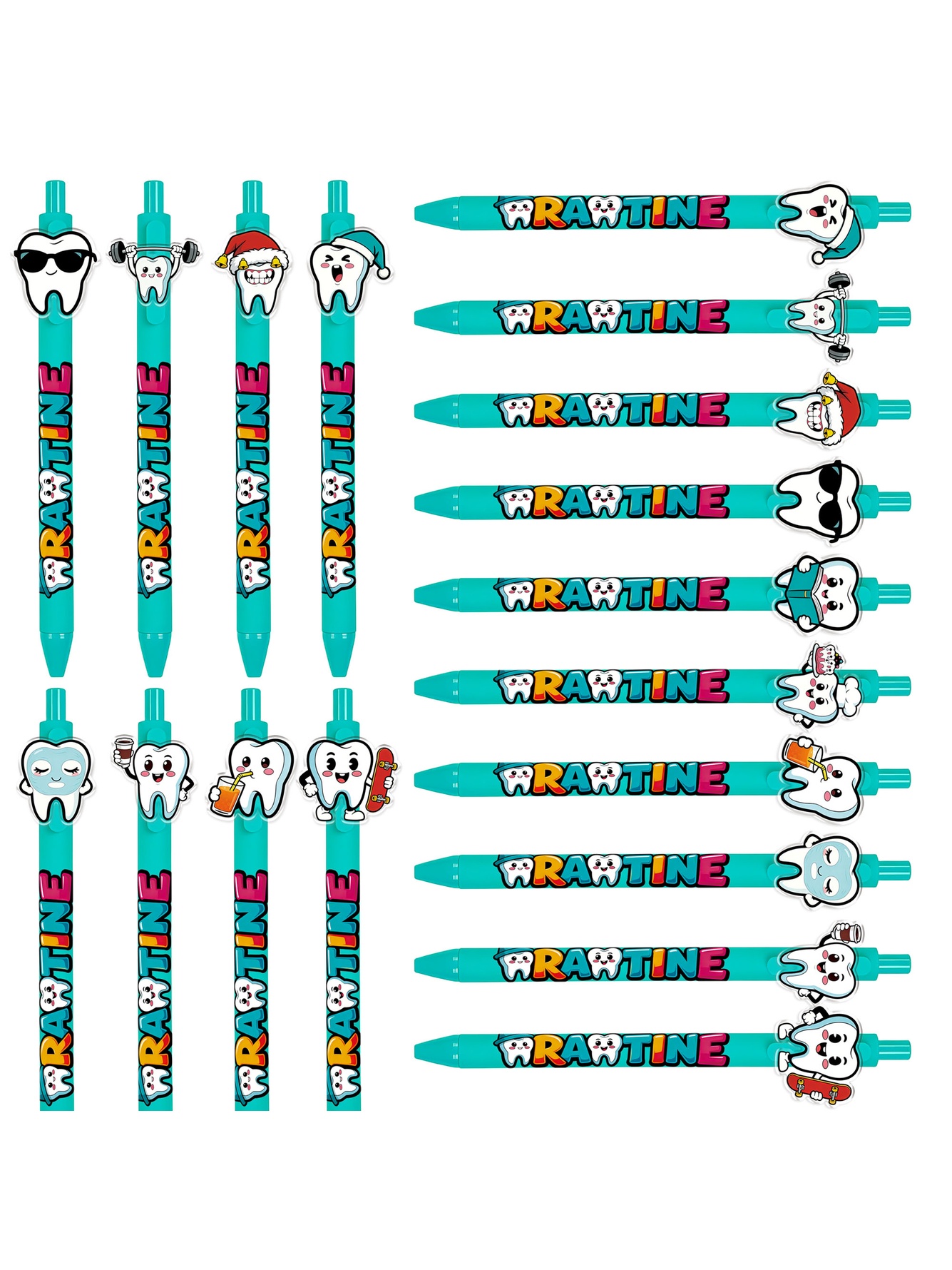 Teeth Patterned Ballpoint Pens - 10-Pack