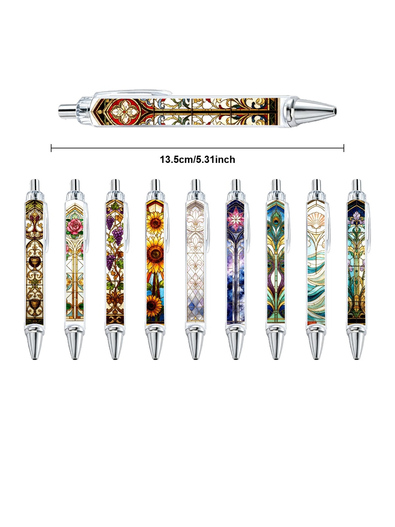 Stained Glass Window Ballpoint Pen - 10-Pack