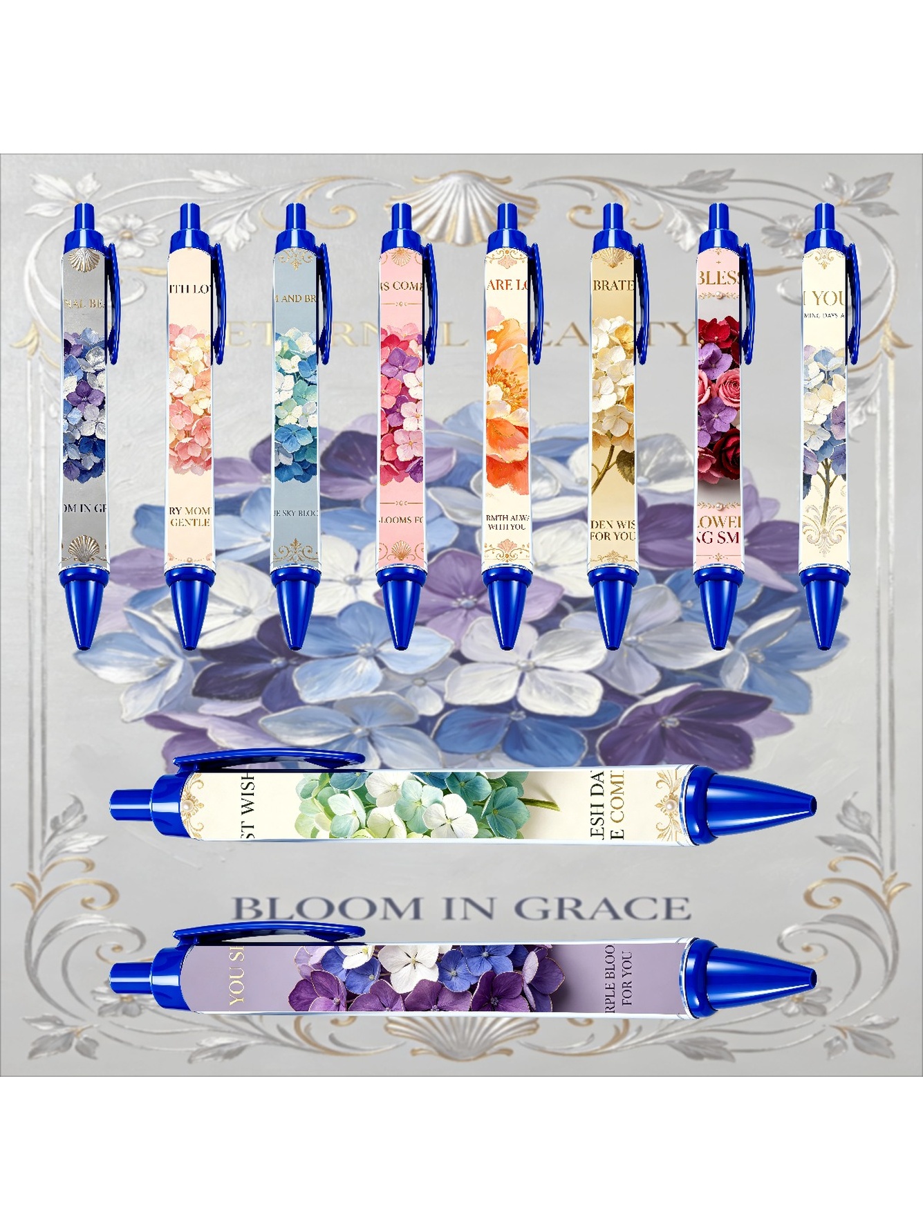 Cornflower Retractable Pen Blue - 10-Pack