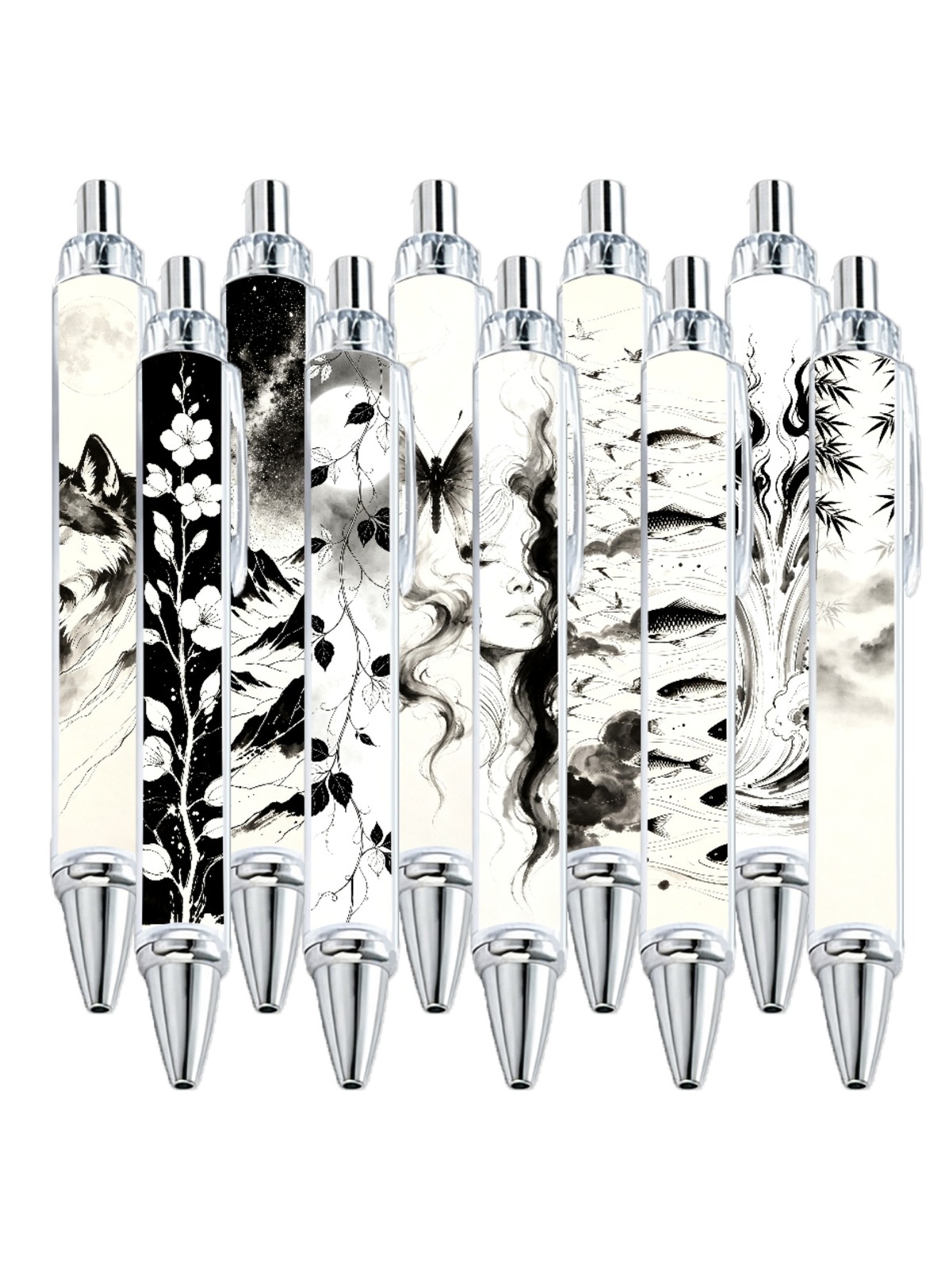 White Line Ballpoint Pen, Black Ink - 10-Pack