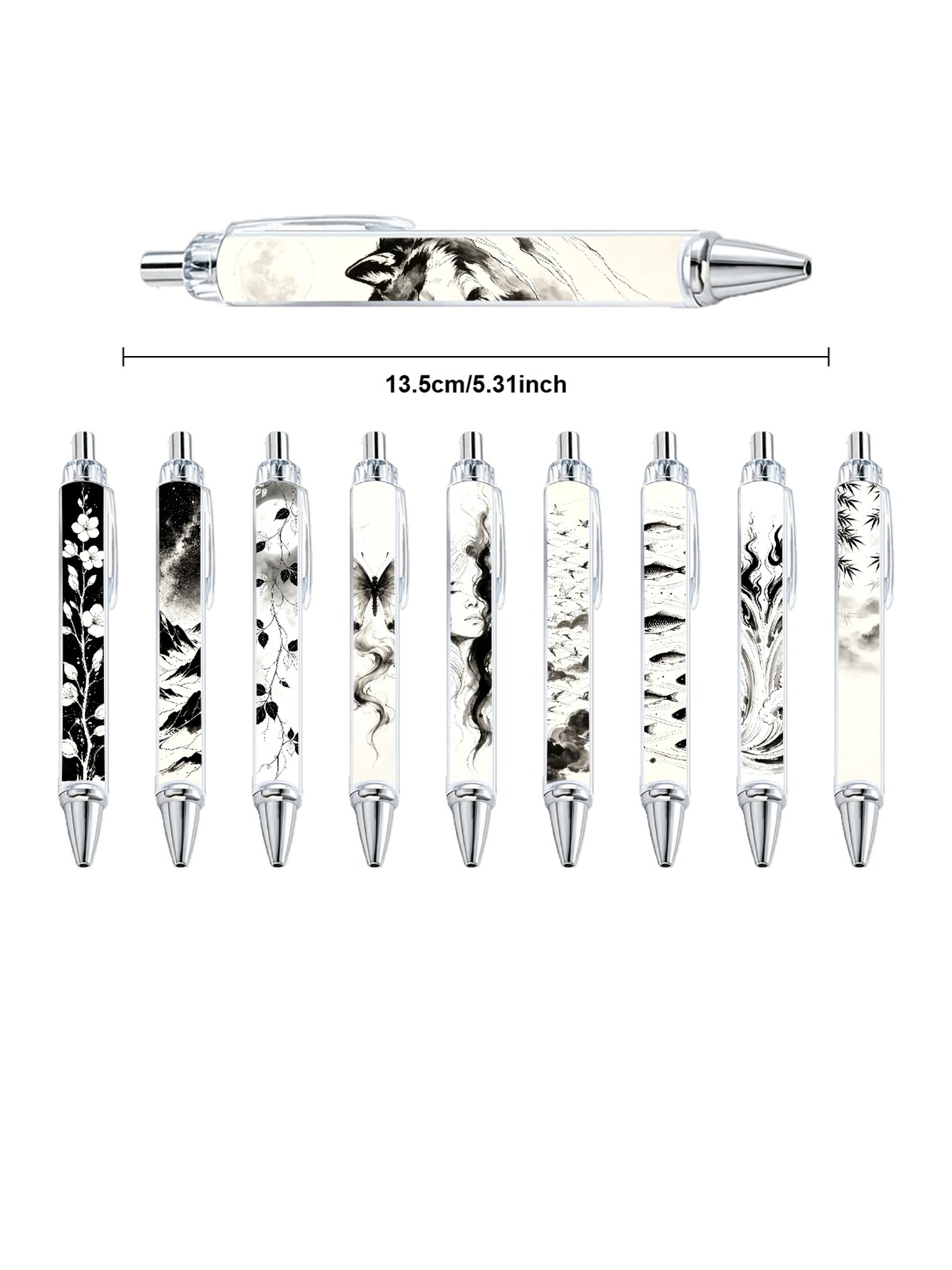 White Line Ballpoint Pen, Black Ink - 10-Pack