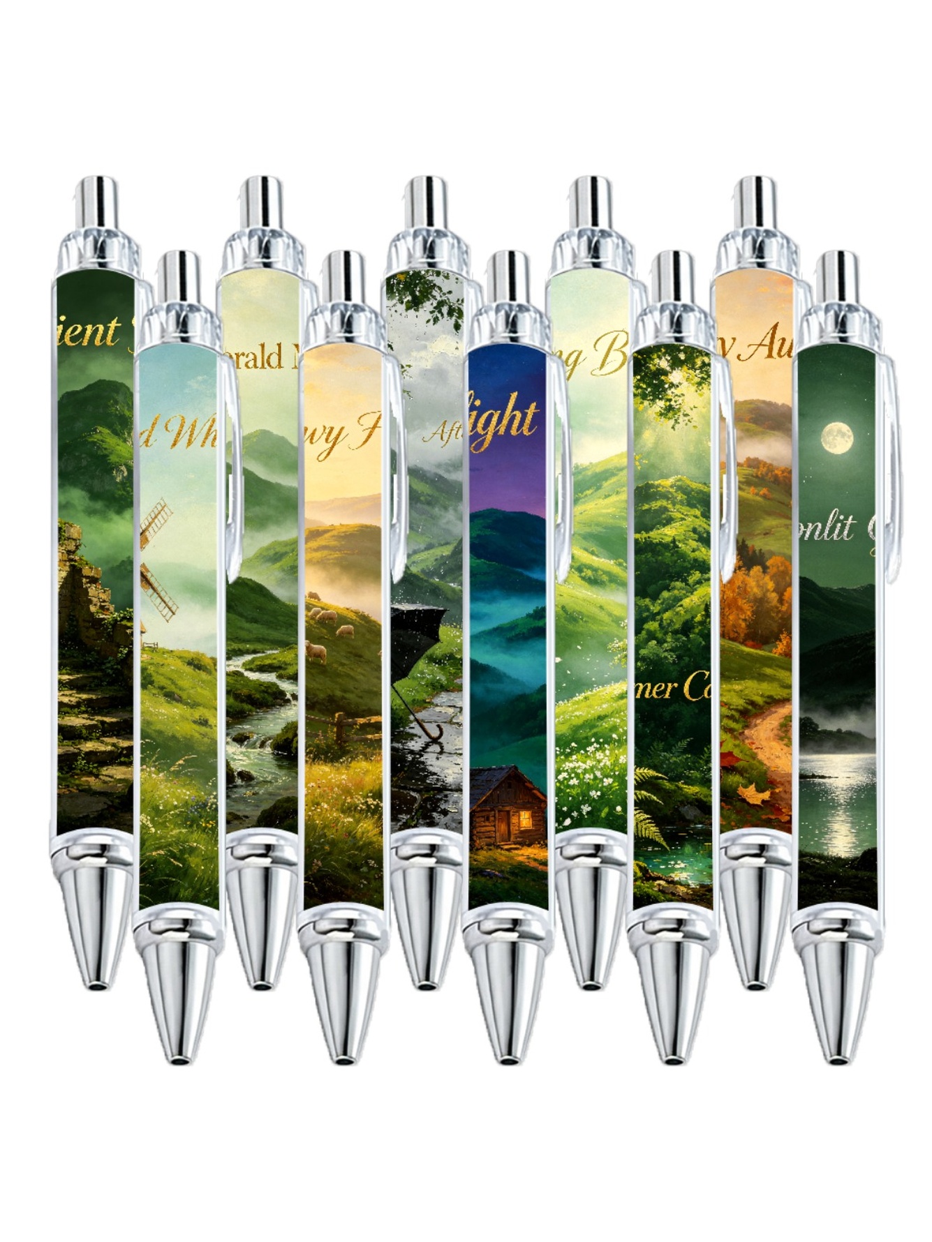 Misty Mountain Landscape Gel Pens - 10-Pack
