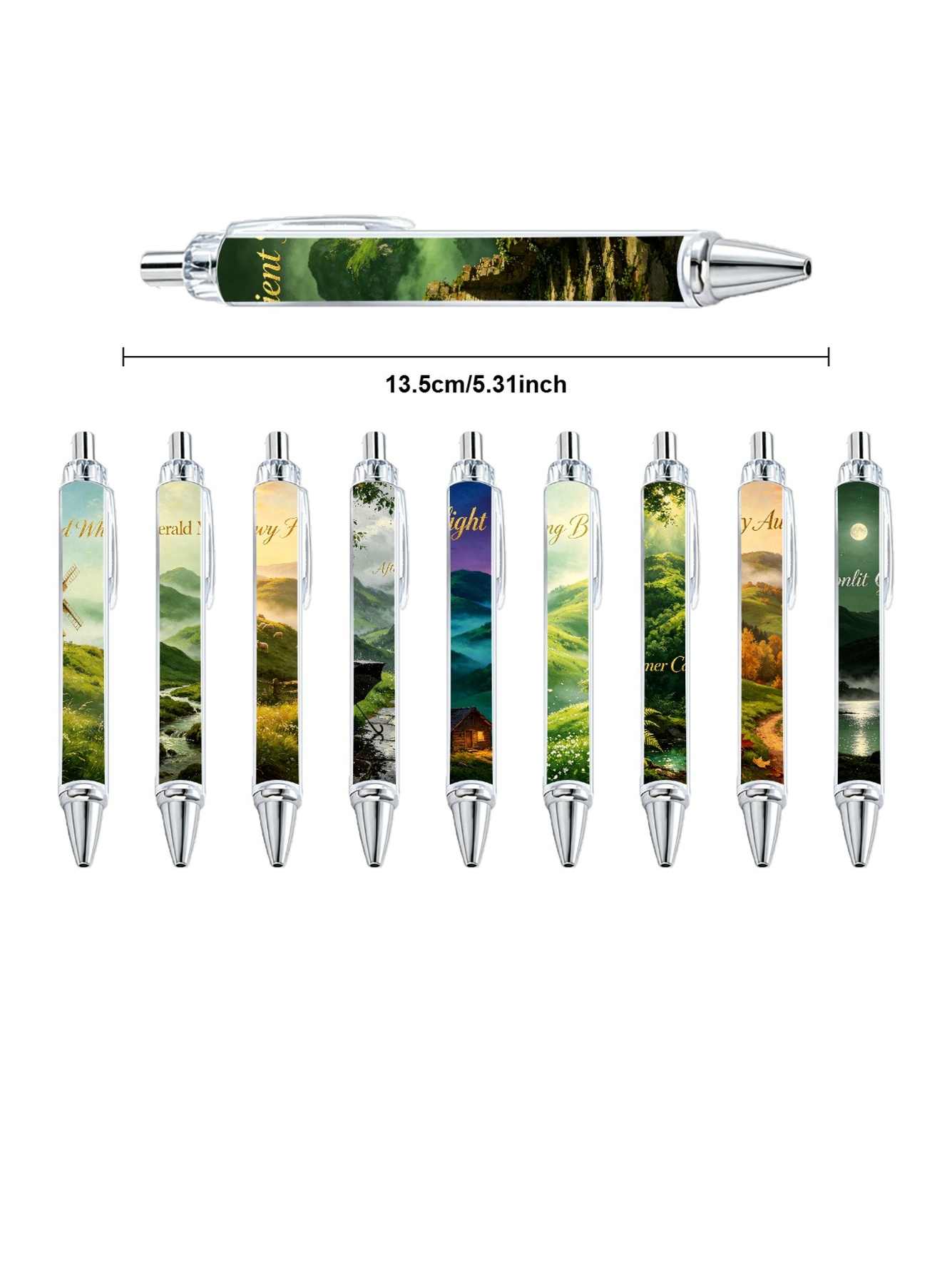 Misty Mountain Landscape Gel Pens - 10-Pack