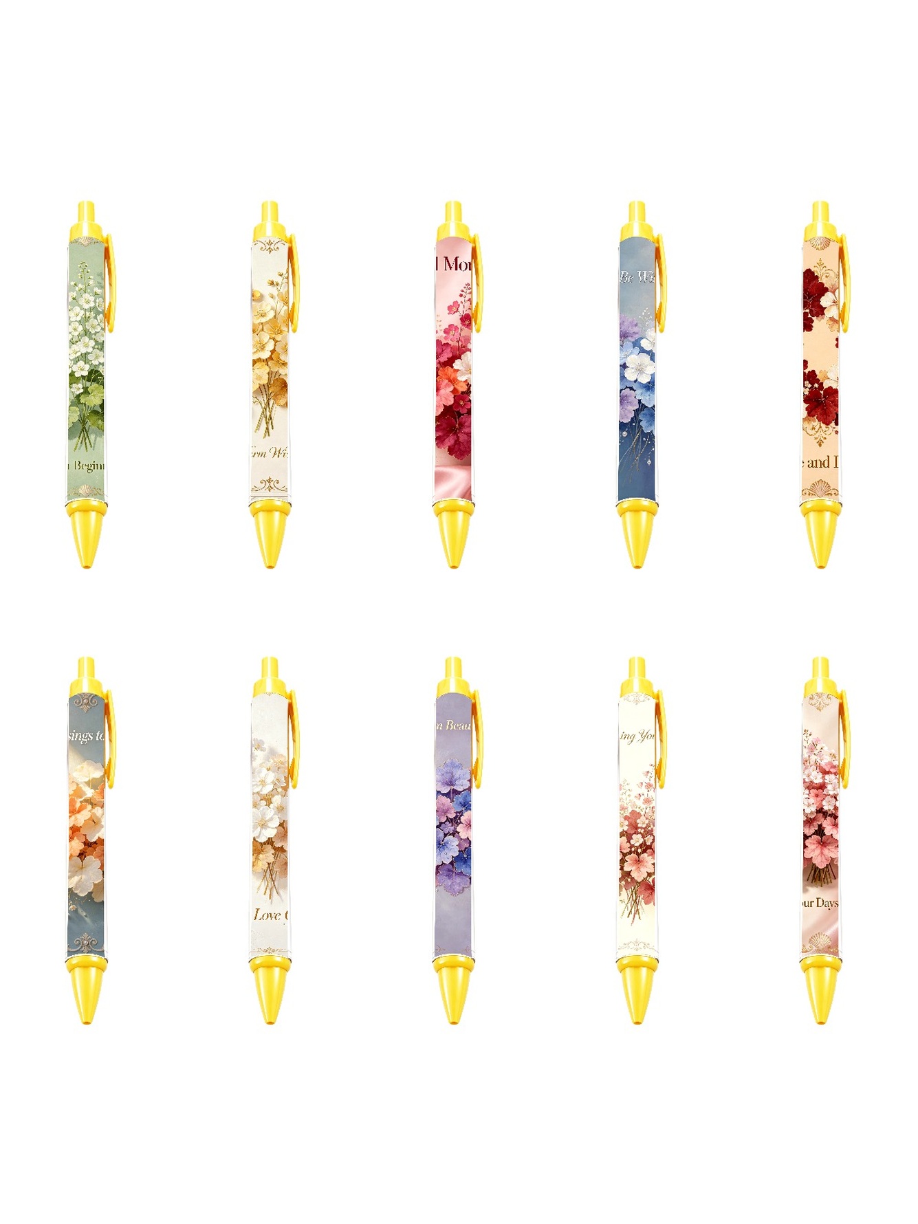 Chrysanthemum Retractable Pen - 10-Pack