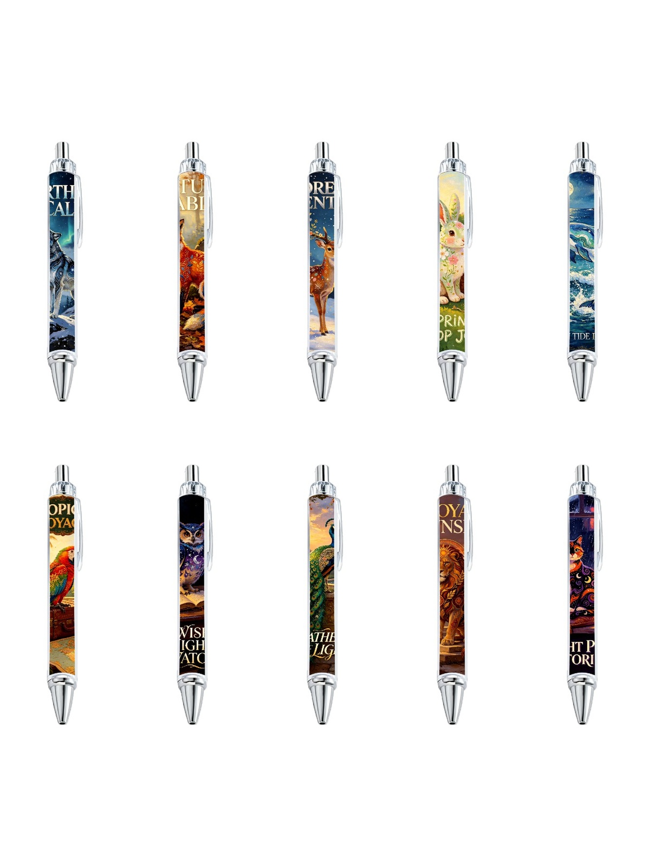 Painted Animal Gel Pens - 10-Pack