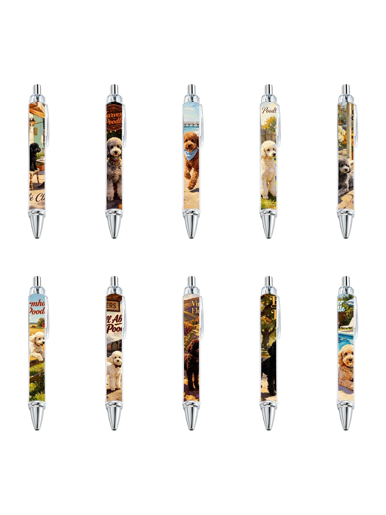 Poodle Teddy Ballpoint Pens - 10-Pack