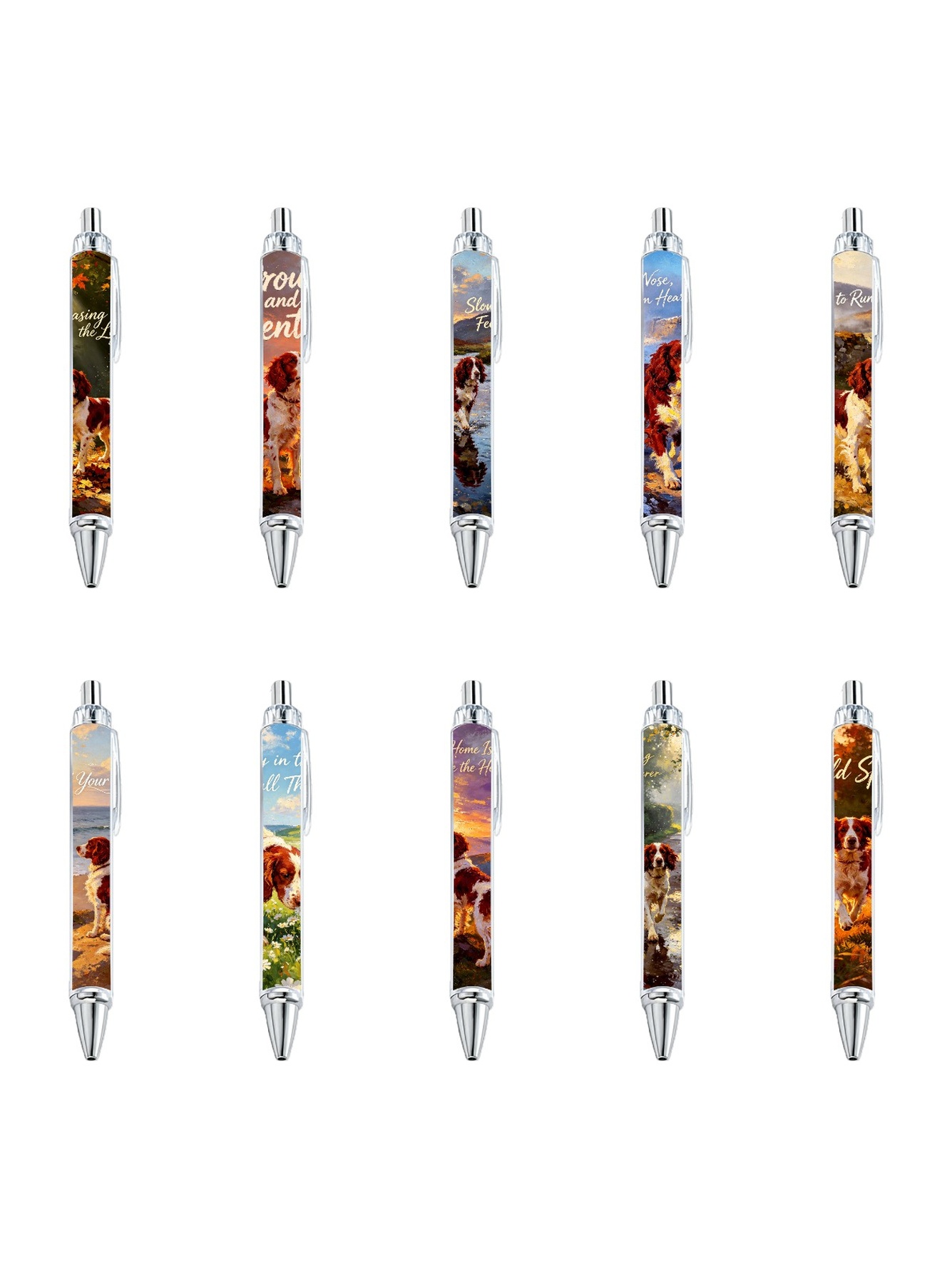 Red White Hound Pens - 10-Pack