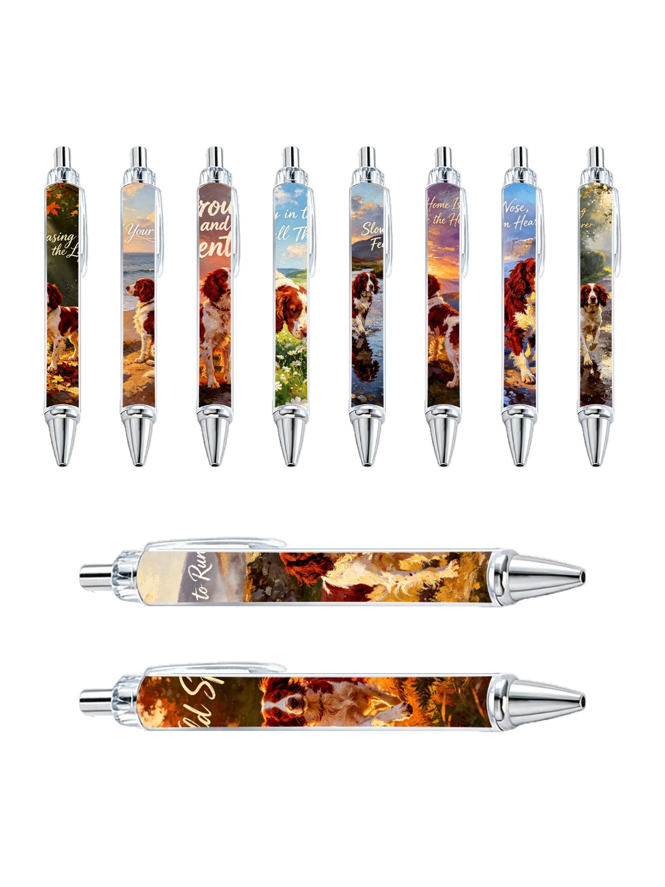 Red White Hound Pens - 10-Pack