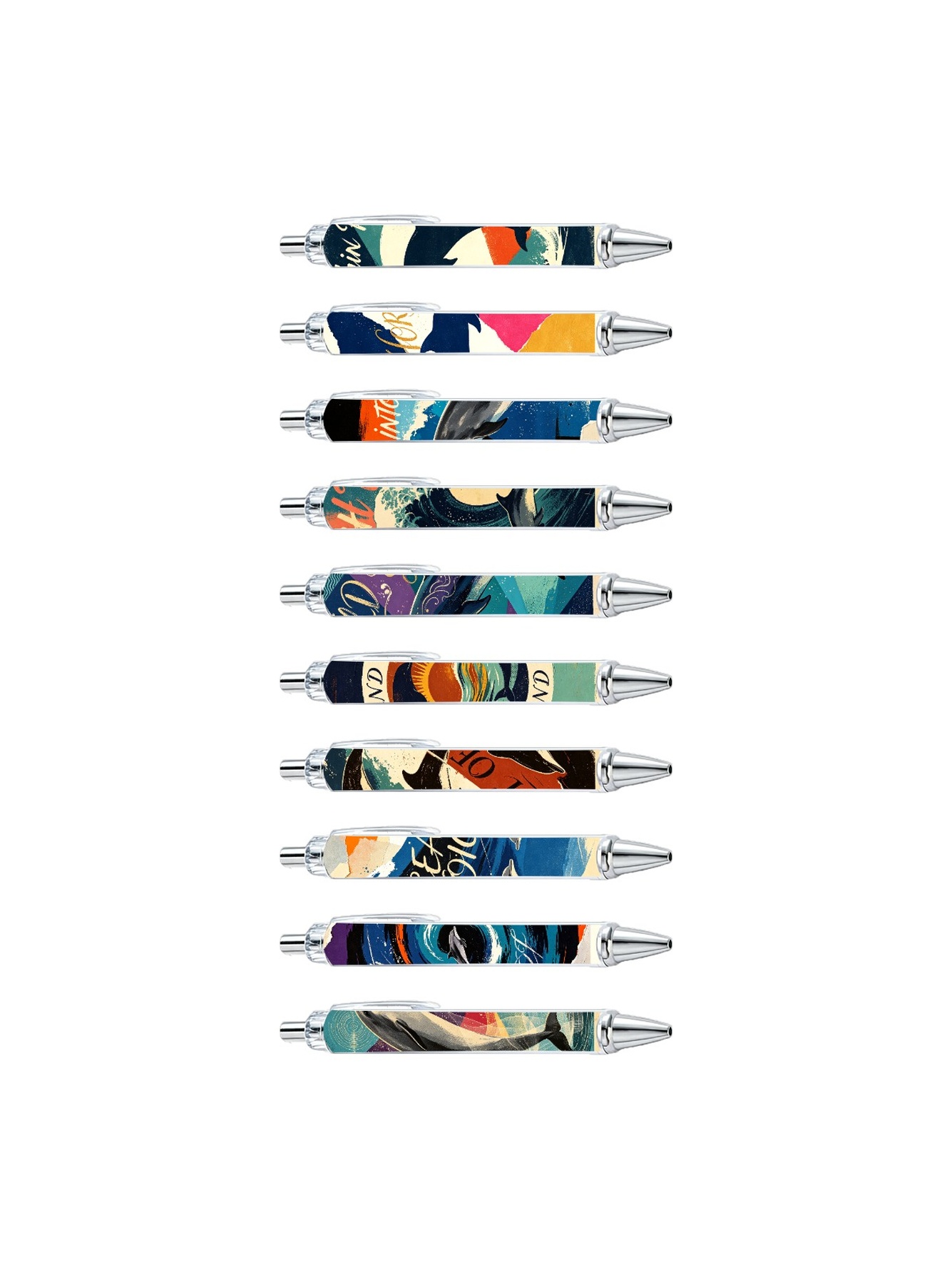 Dolphin Wave Sunrise Ballpoint Pens - 10-Pack