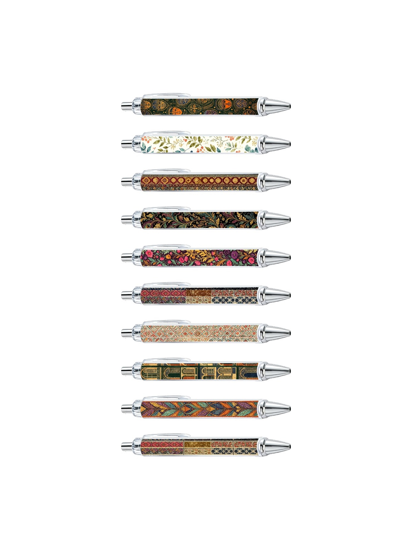 Classic Pattern Ballpoint Pen Black Ink - 10-Pack