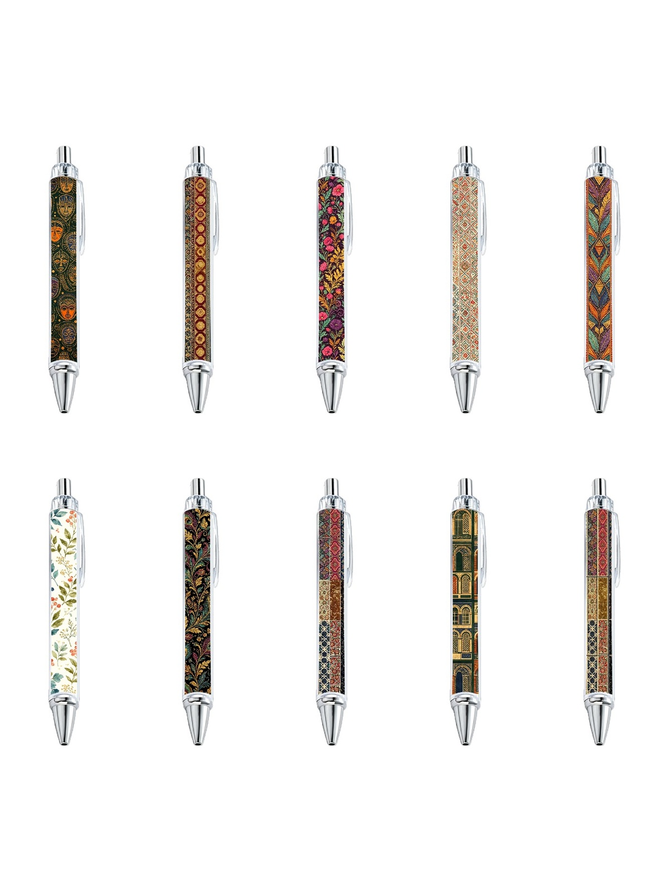 Classic Pattern Ballpoint Pen Black Ink - 10-Pack
