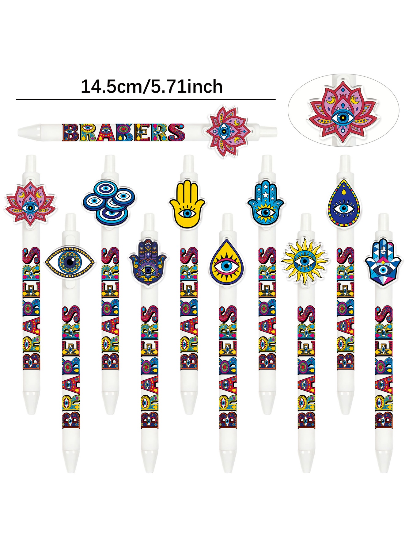 Devils Eye Design Ballpoint Pens - 10-Pack