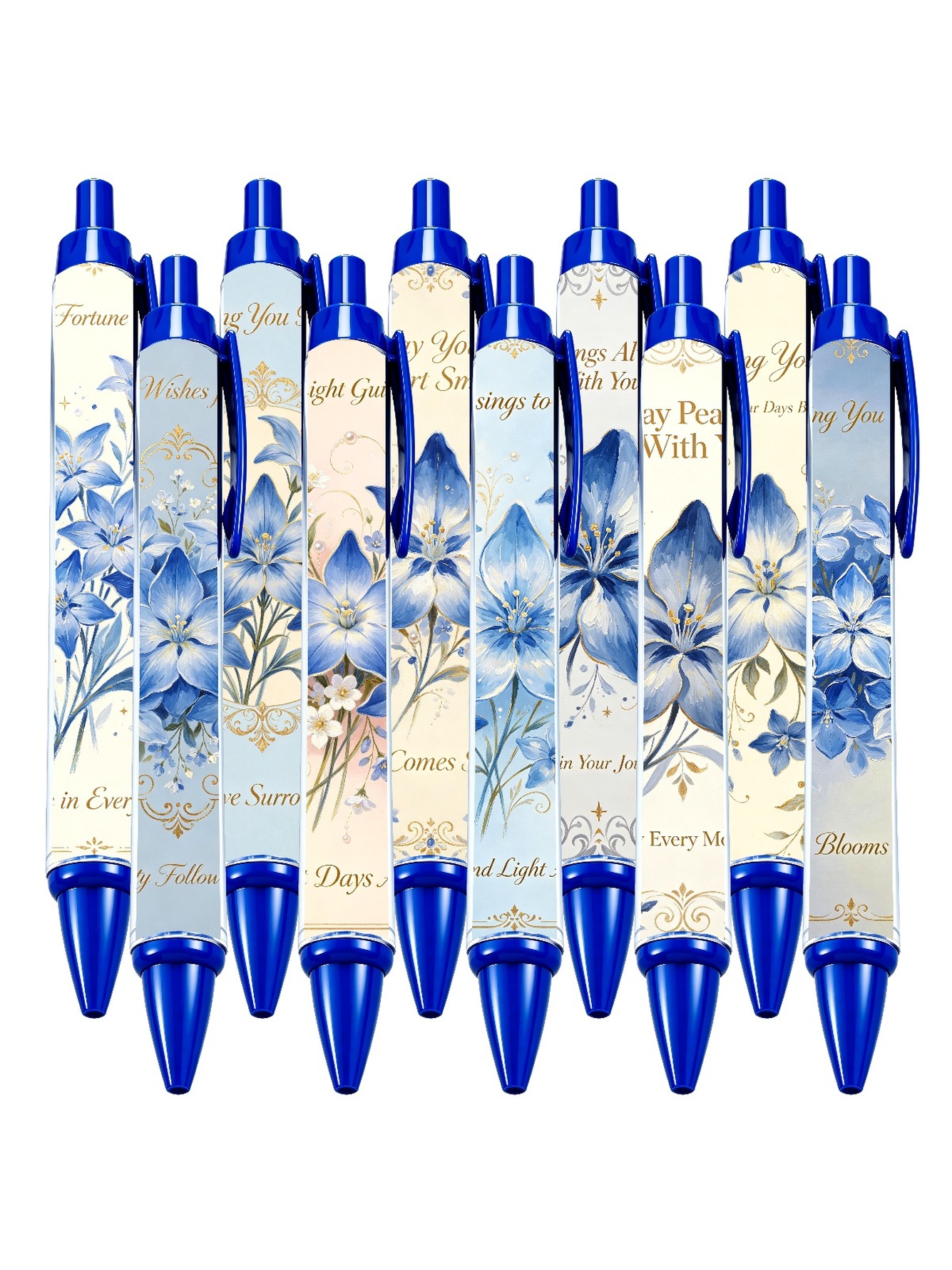 Blue Forget-Me-Not Pen Black Ink - 10-Pack