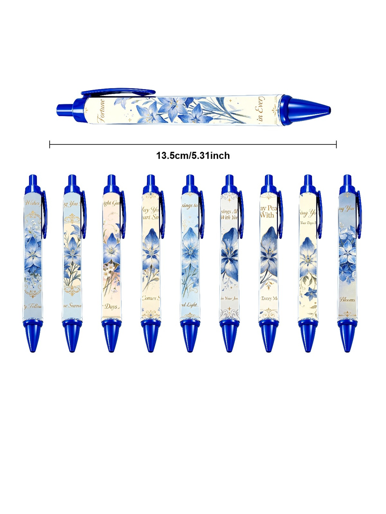 Blue Forget-Me-Not Pen Black Ink - 10-Pack