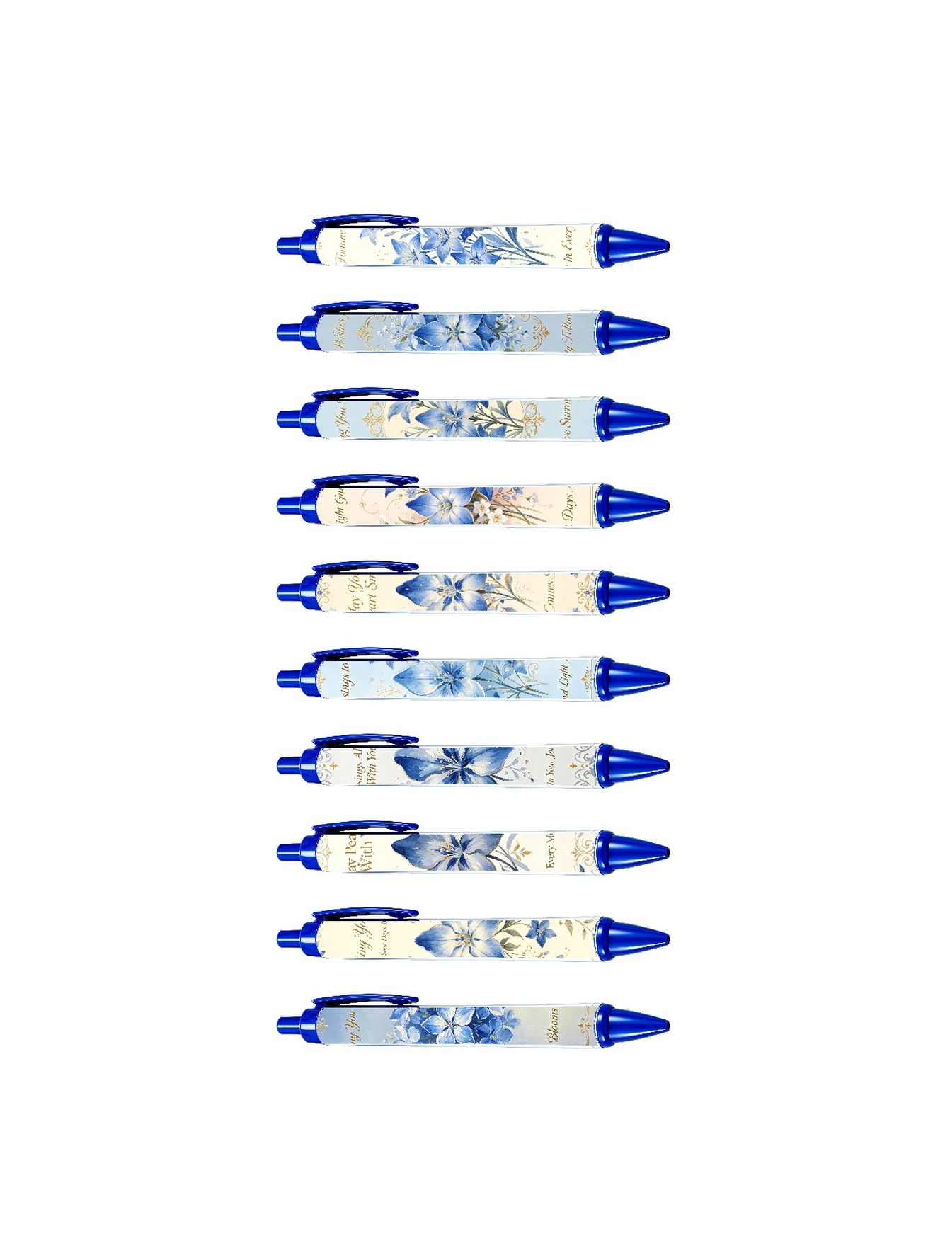 Blue Forget-Me-Not Pen Black Ink - 10-Pack