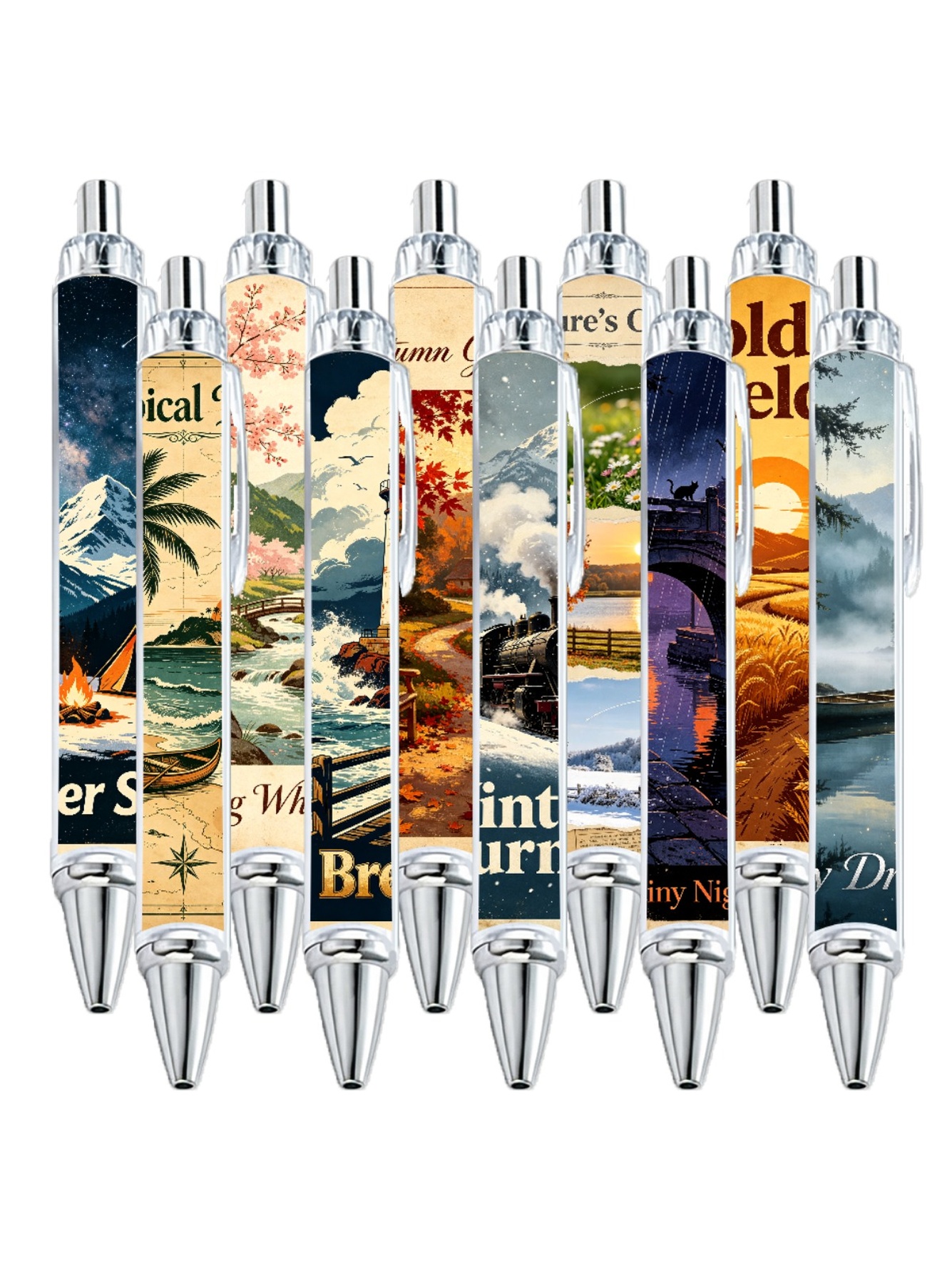 Four Seasons Gel Pens, Black Ink - 10-Pack