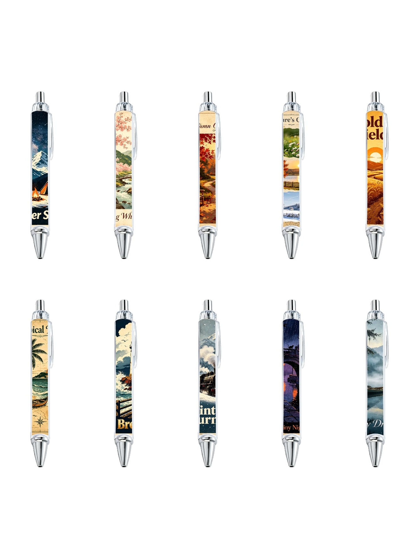 Four Seasons Gel Pens, Black Ink - 10-Pack