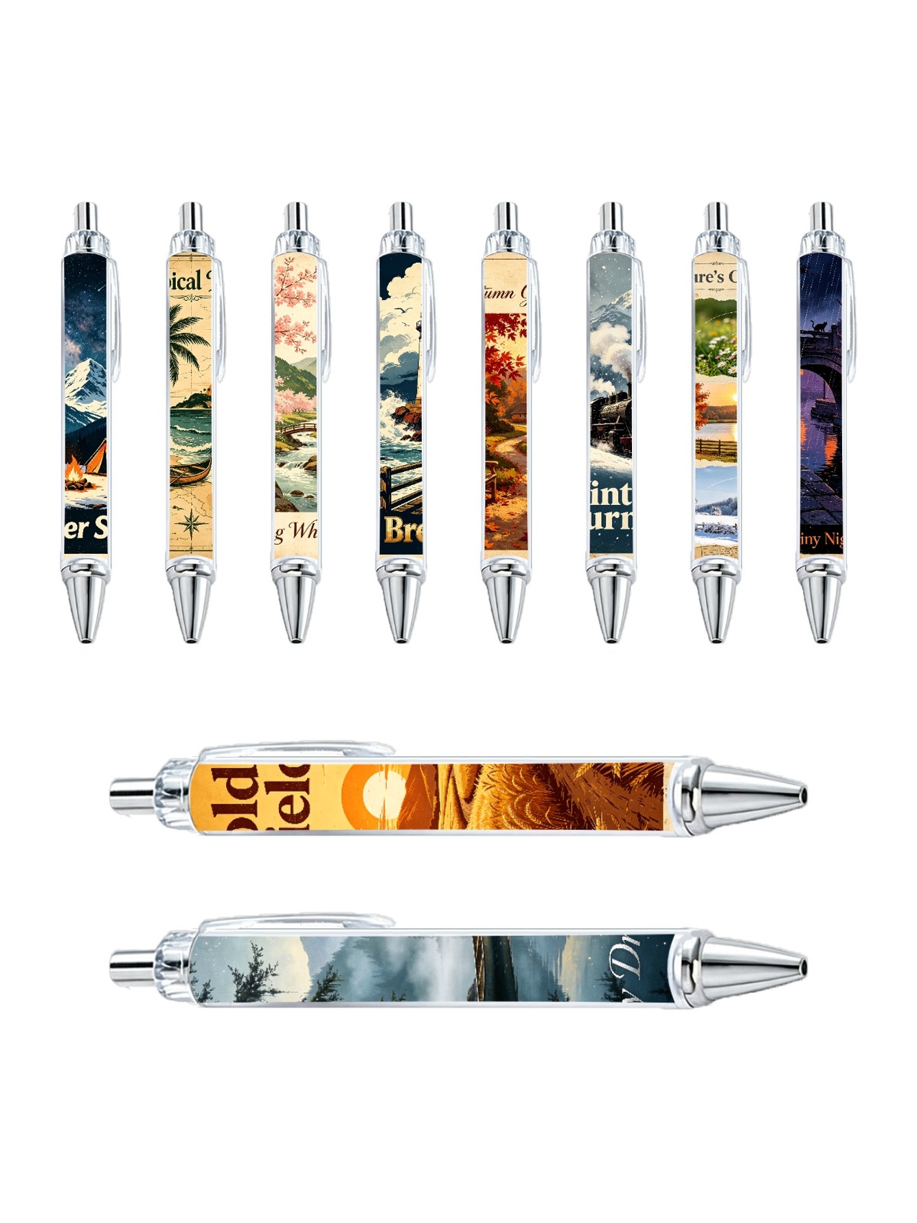Four Seasons Gel Pens, Black Ink - 10-Pack