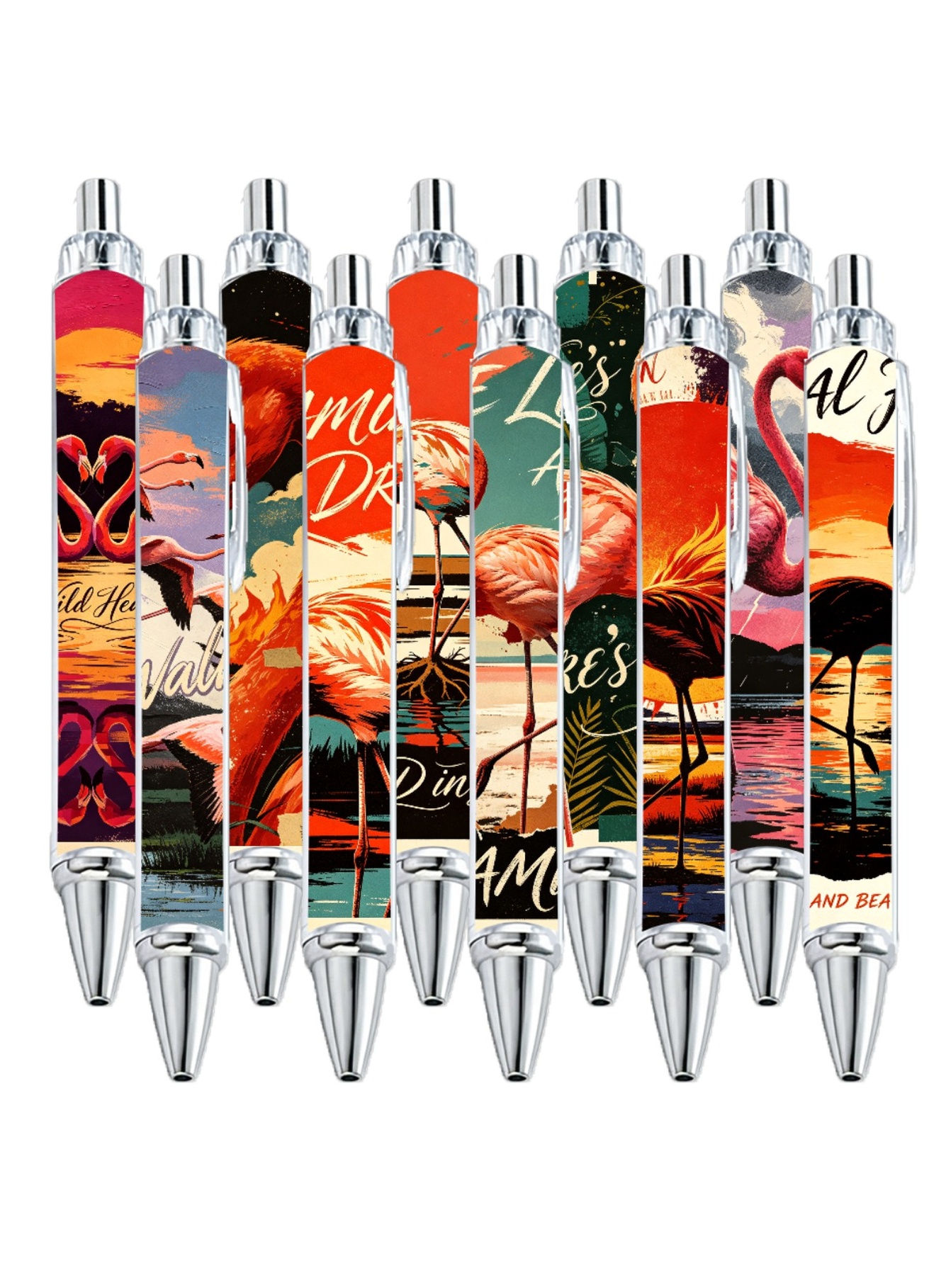 Flamingo Ballpoint Pens - 10-Pack