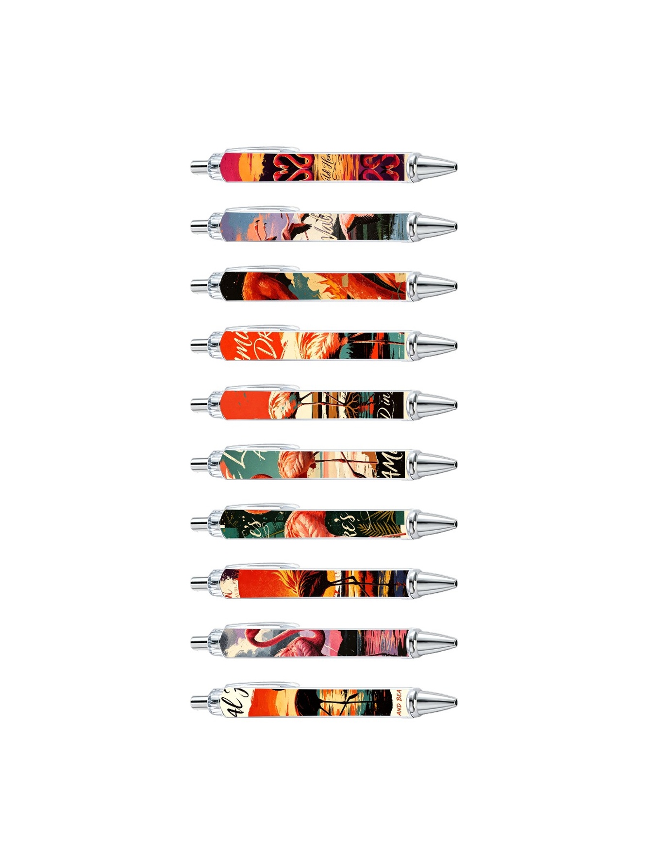 Flamingo Ballpoint Pens - 10-Pack