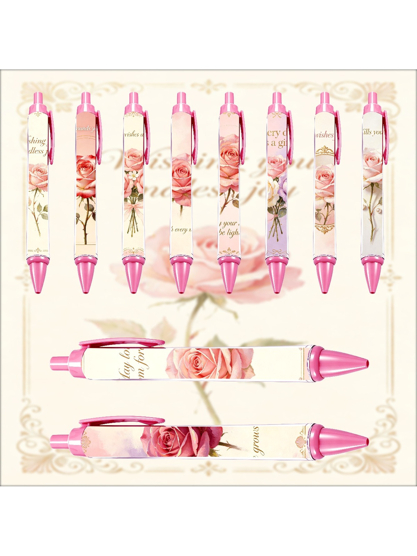 Pink Sakura Pen, Black Ink - 10-Pack