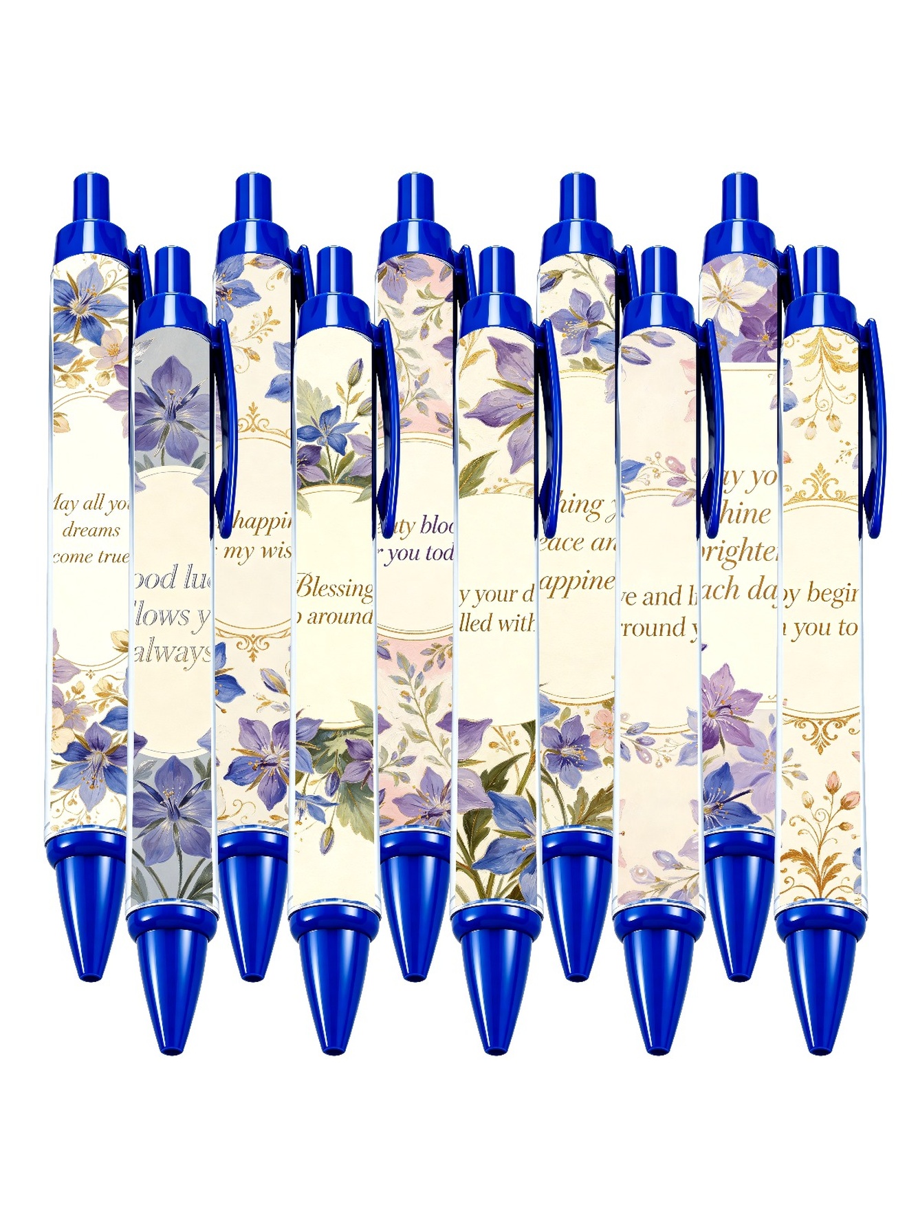 Hydrangea Retractable Pen - 10-Pack