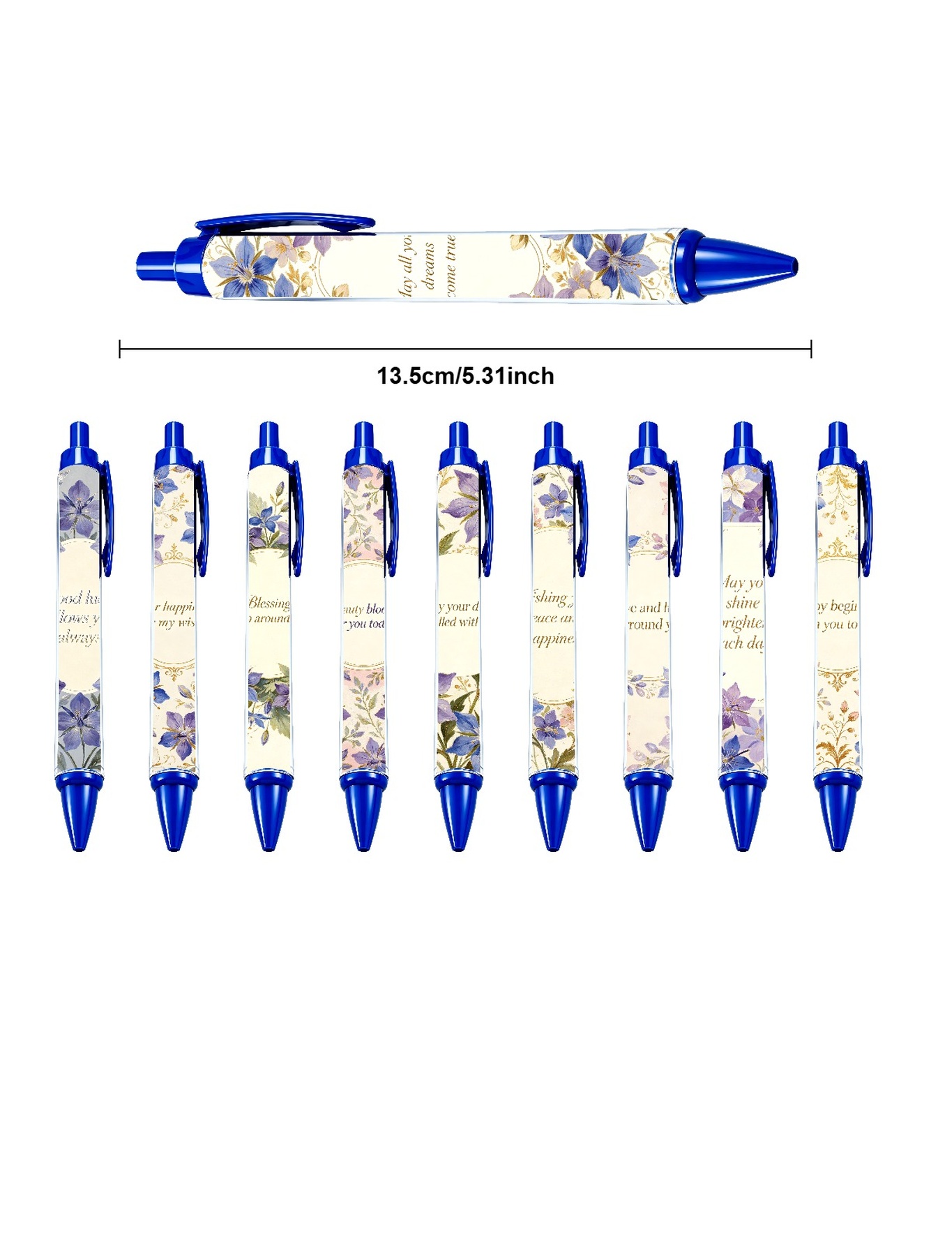 Hydrangea Retractable Pen - 10-Pack