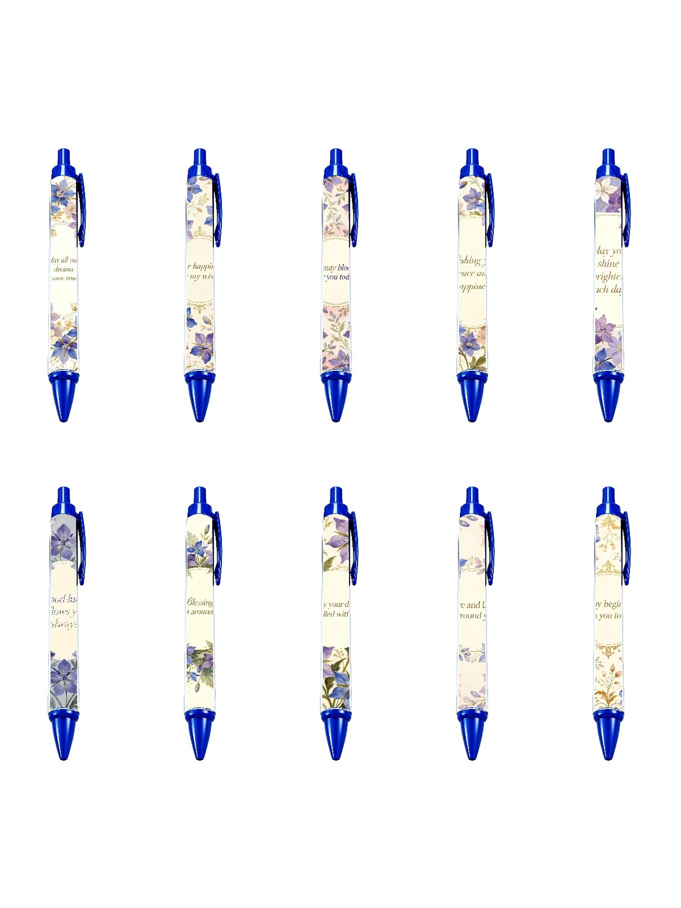 Hydrangea Retractable Pen - 10-Pack