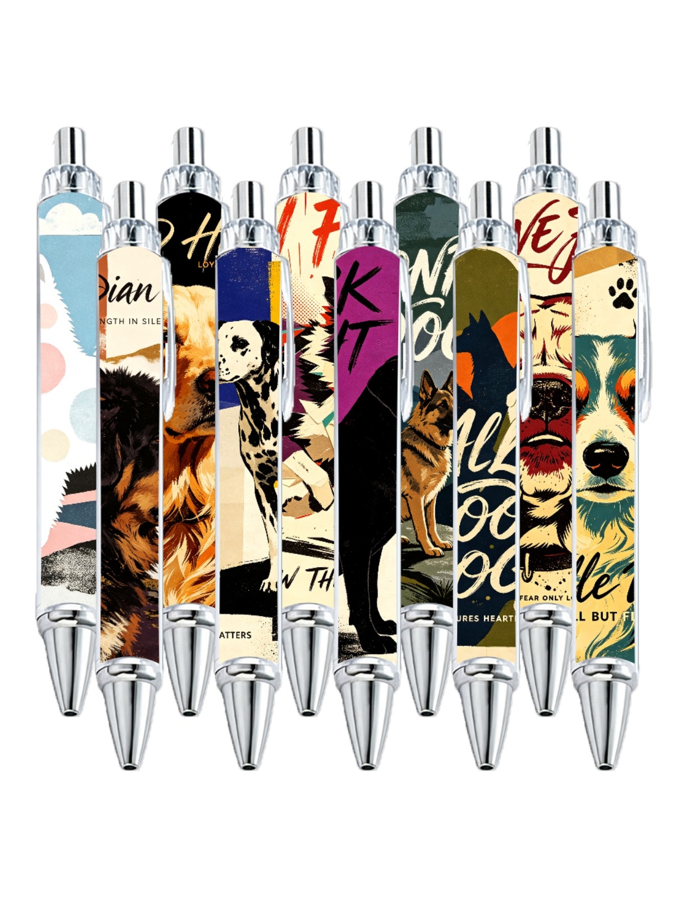 Dog Breeds Art Ballpoint Pens - 10-Pack