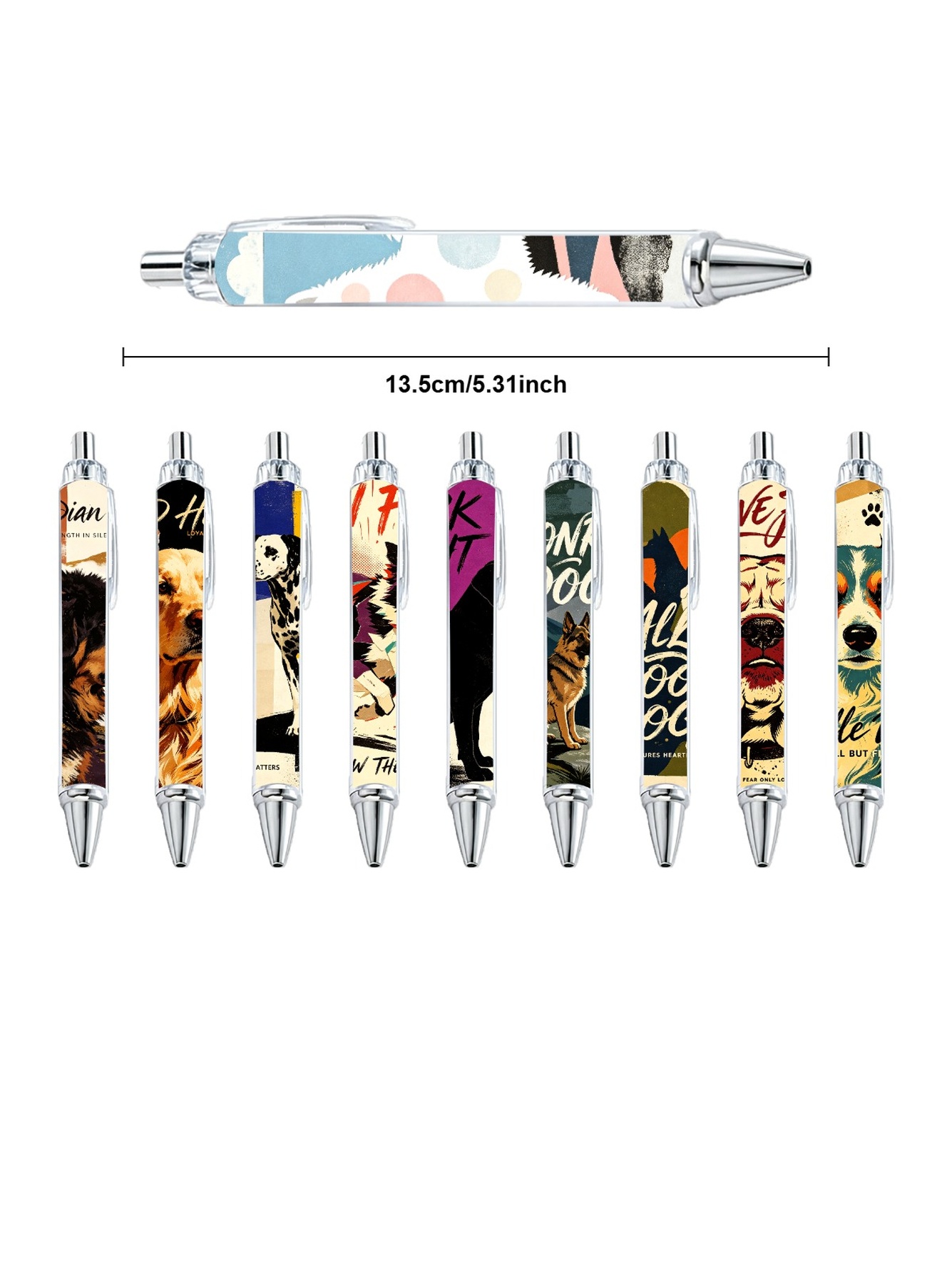 Dog Breeds Art Ballpoint Pens - 10-Pack