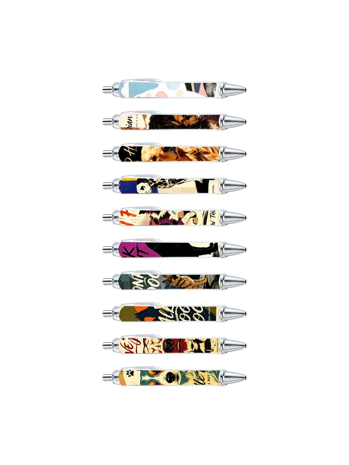 Dog Breeds Art Ballpoint Pens - 10-Pack