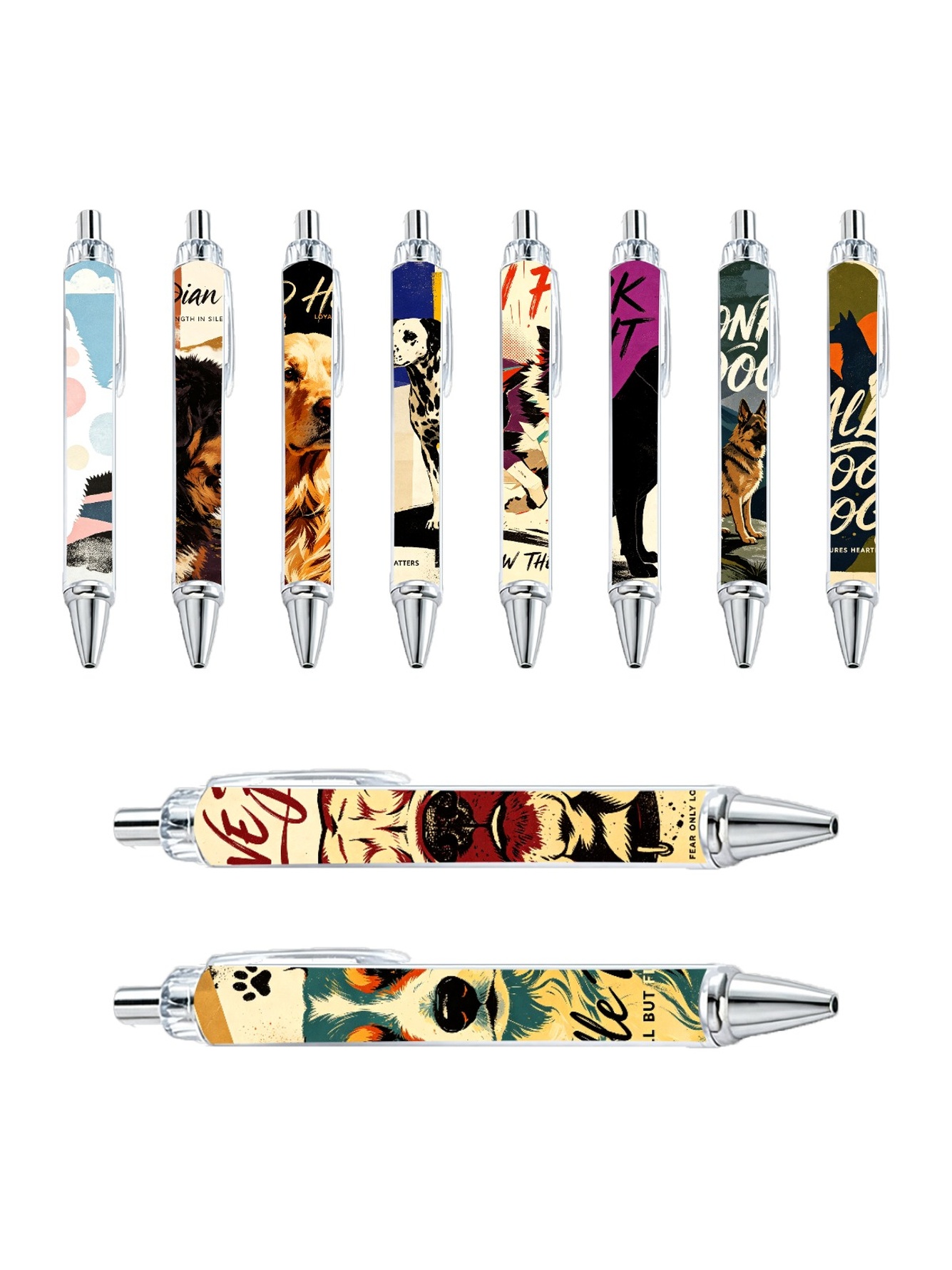 Dog Breeds Art Ballpoint Pens - 10-Pack