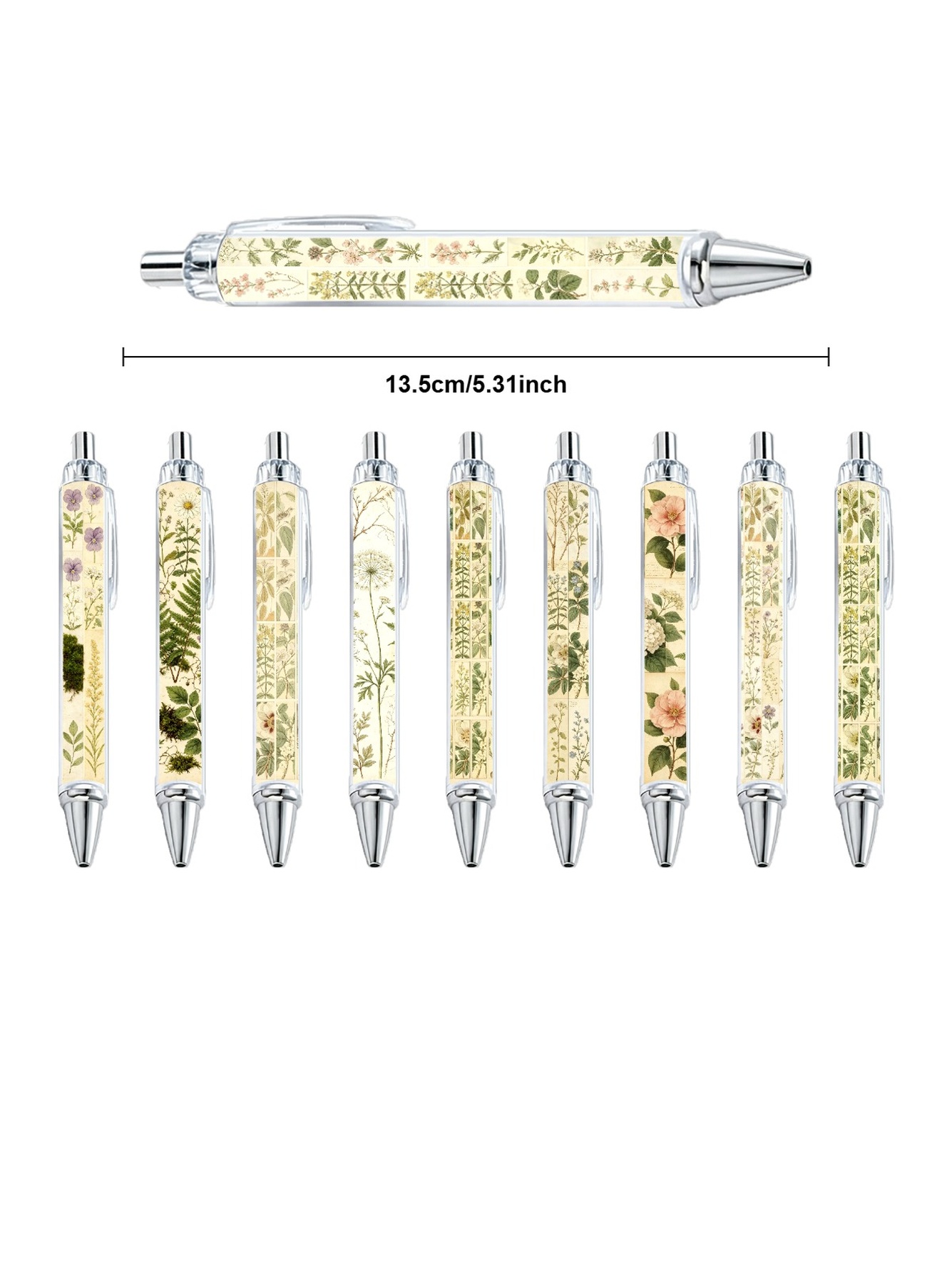 Botanical Ballpoint Pen Black Ink - 10-Pack