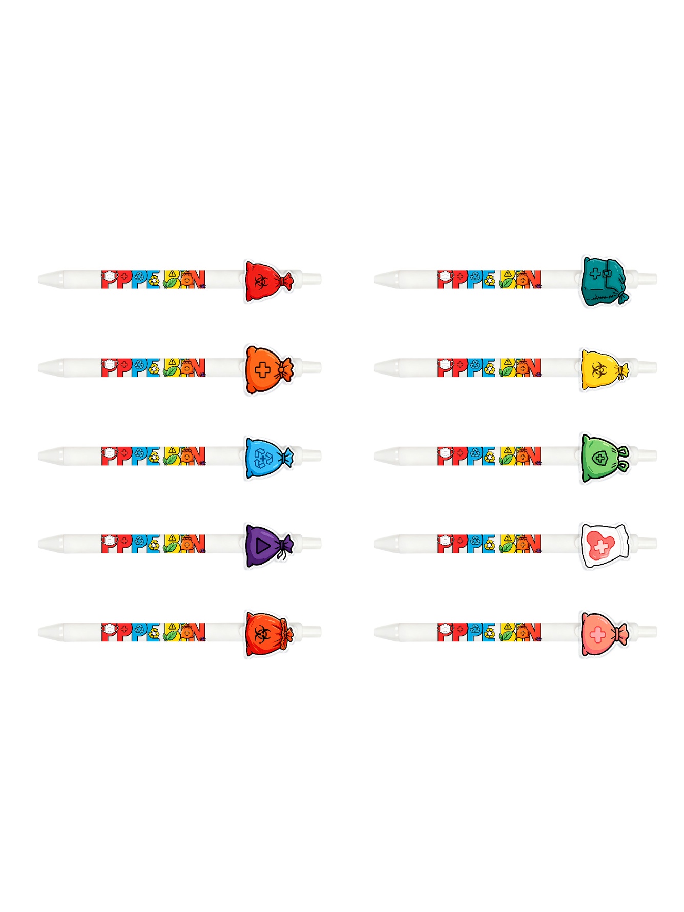 Medical Waste Bag Pen Black Ink - 10-Pack