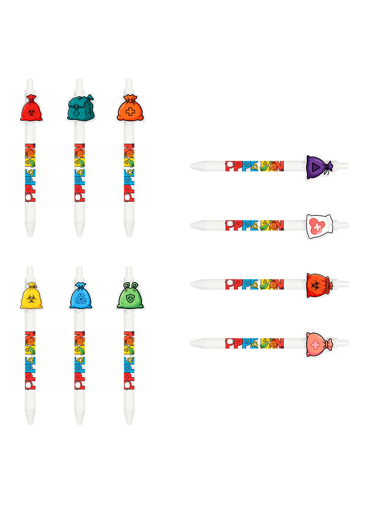 Medical Waste Bag Pen Black Ink - 10-Pack