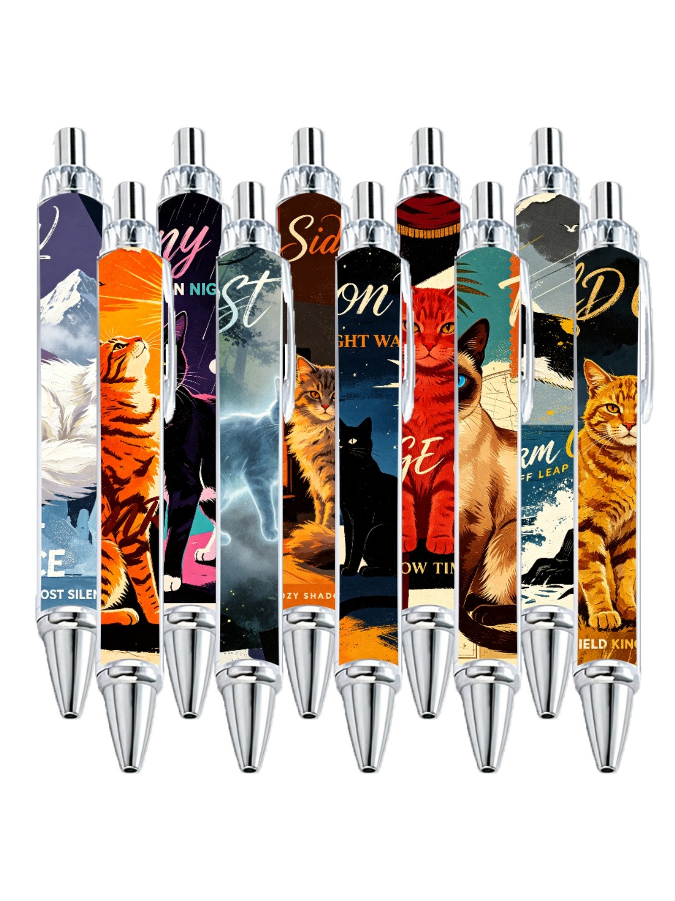 Cat Breeds Art Ballpoint Pens - 10-Pack