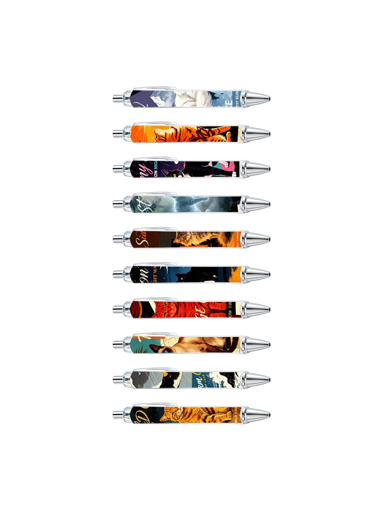 Cat Breeds Art Ballpoint Pens - 10-Pack