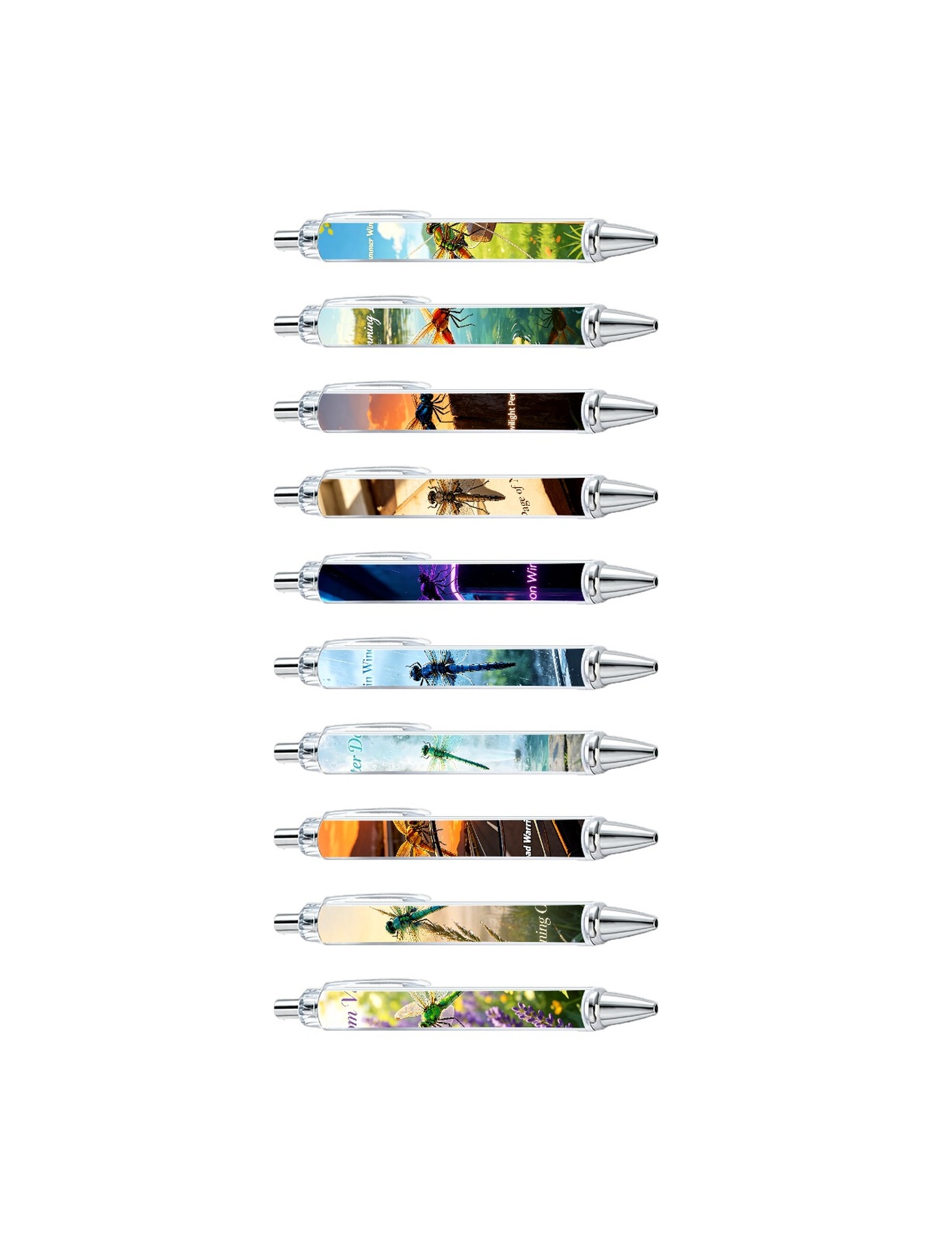 Dragonfly Theme Gel Pens Black Ink - 10-Pack