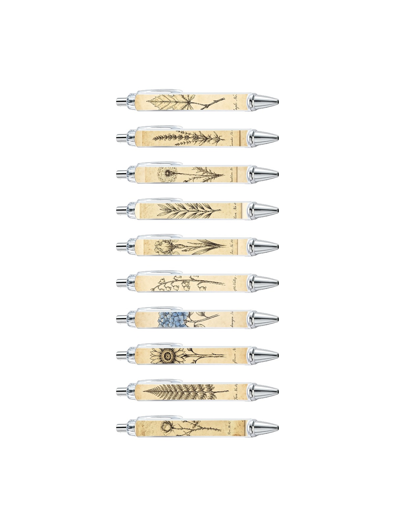 Botanical Elements Ballpoint Pen Black Ink - 10-Pack