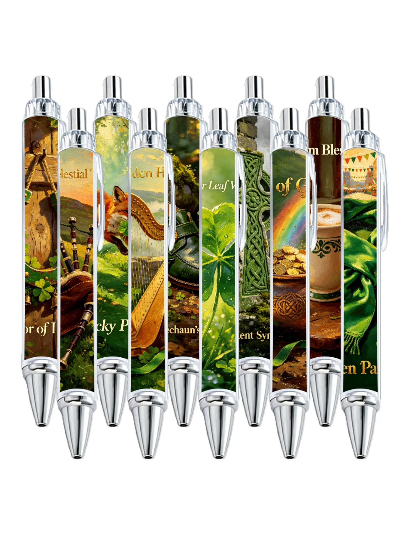St Patricks Festival Gel Pens Black Ink - 10-Pack