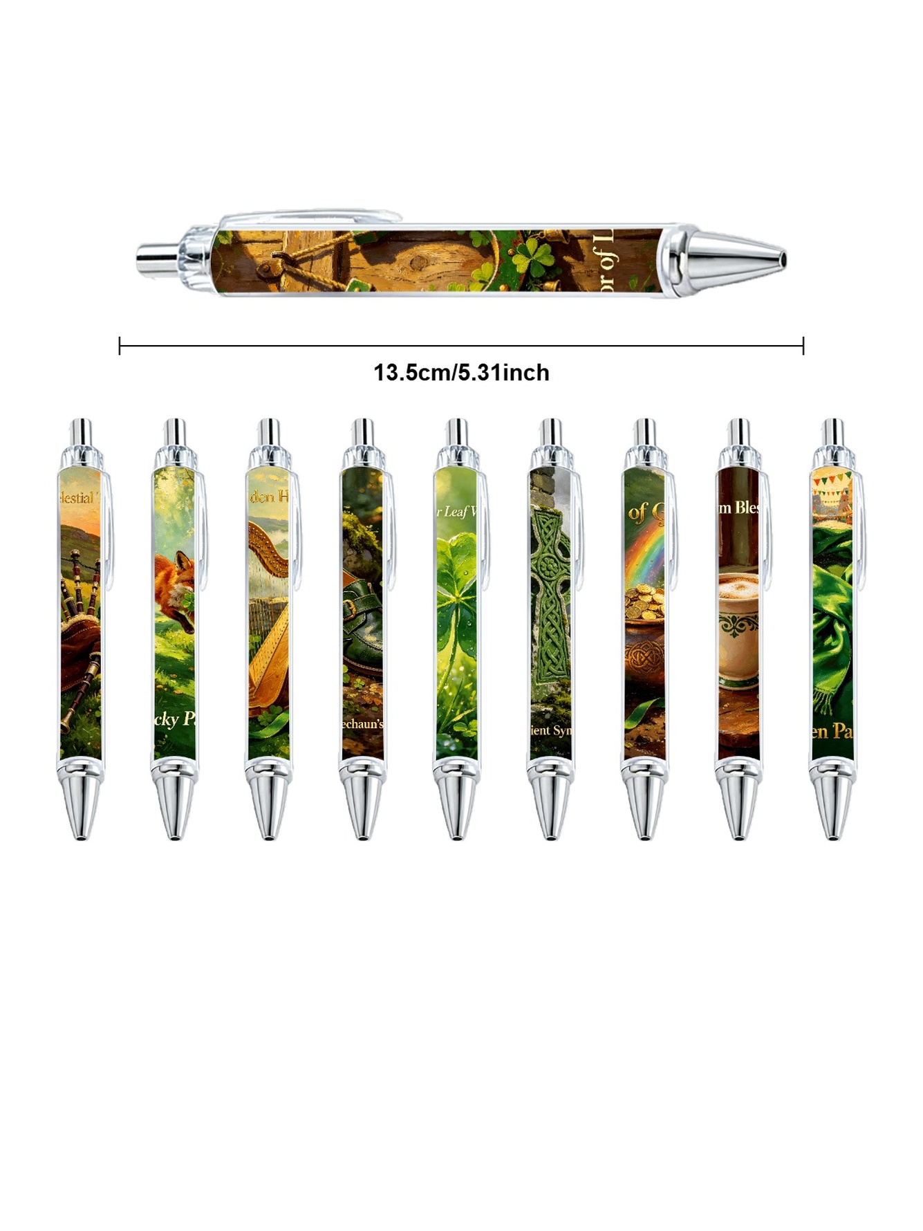 St Patricks Festival Gel Pens Black Ink - 10-Pack