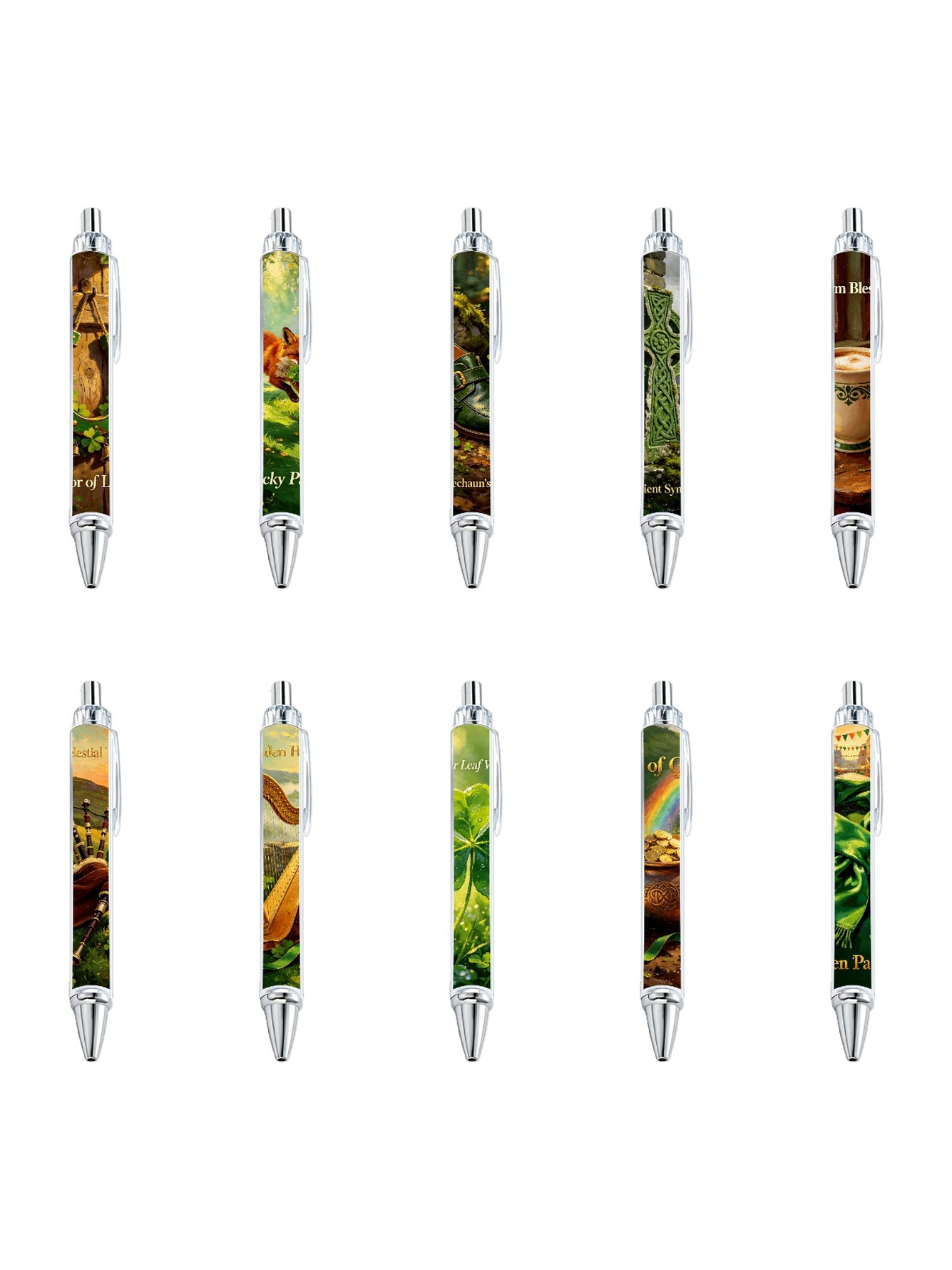 St Patricks Festival Gel Pens Black Ink - 10-Pack