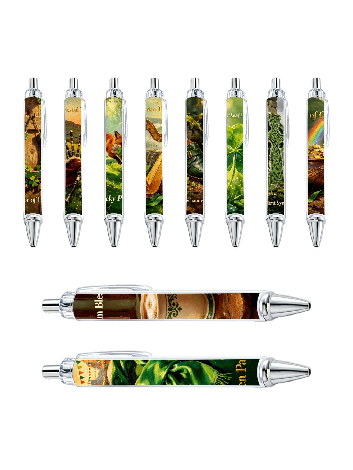 St Patricks Festival Gel Pens Black Ink - 10-Pack