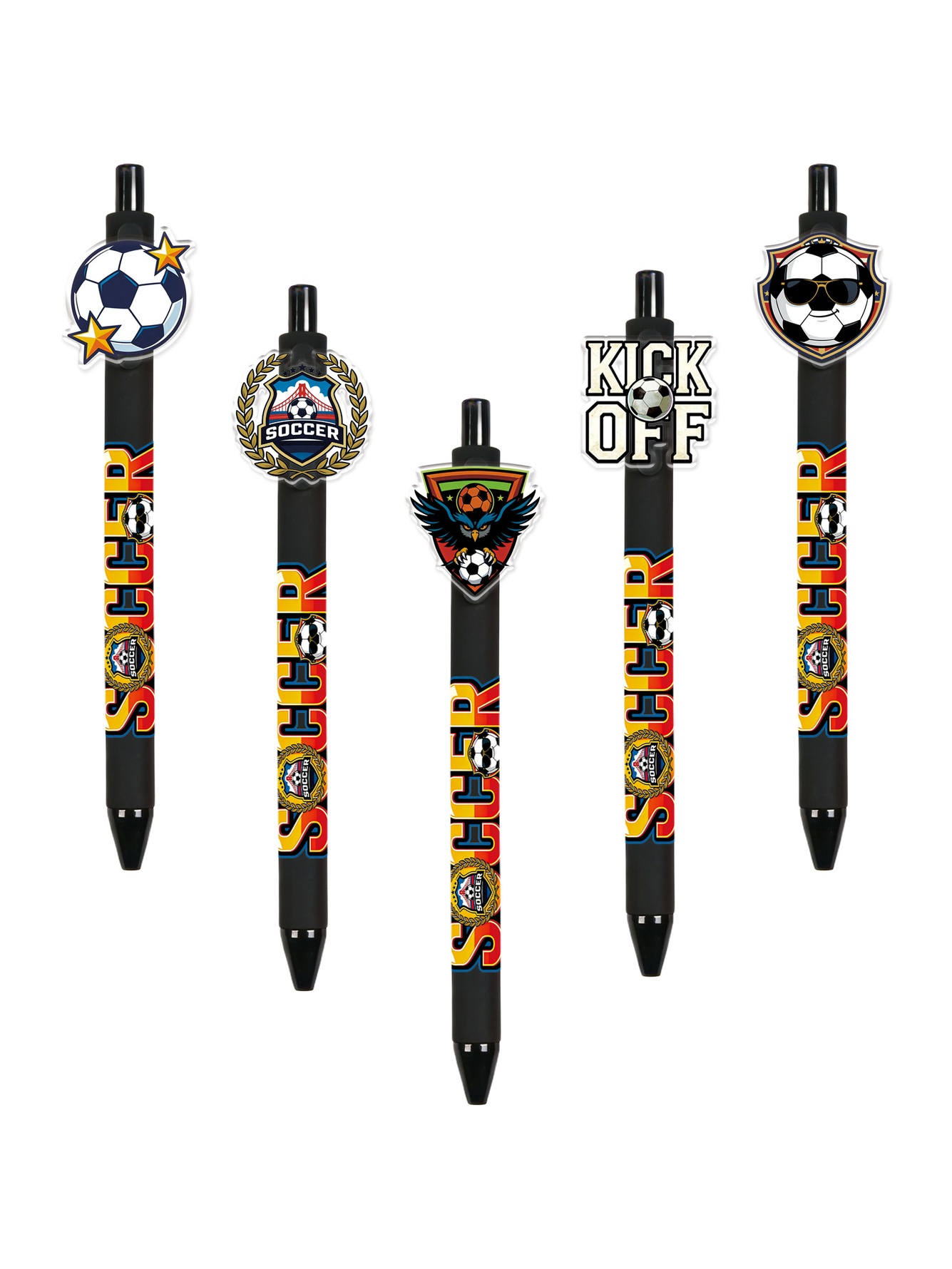 Football Theme Pushable Ballpoint Pens - 10-Pack